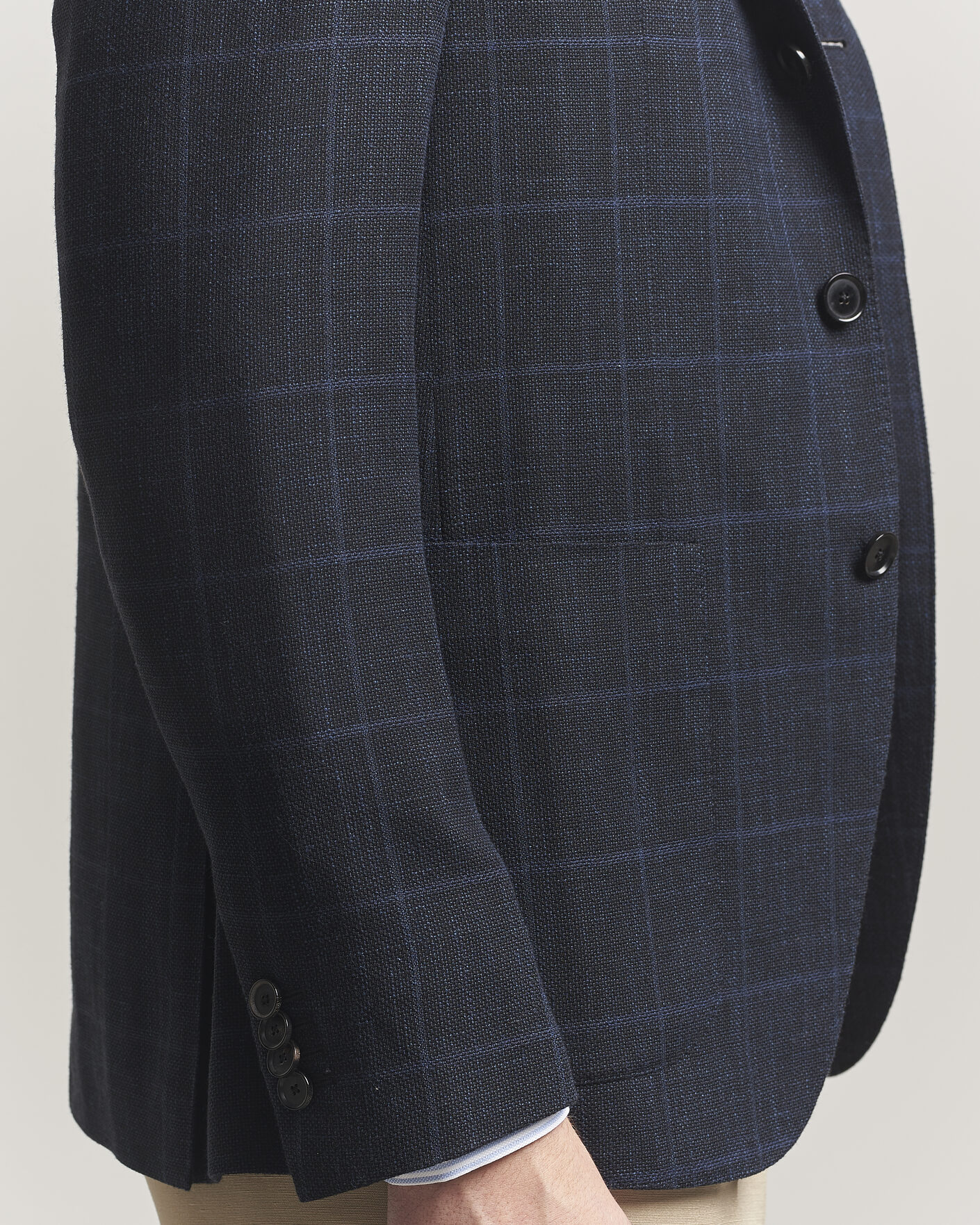Herren | Sakkos | Caruso | Aida Wool Hopsack Blazer Navy Check