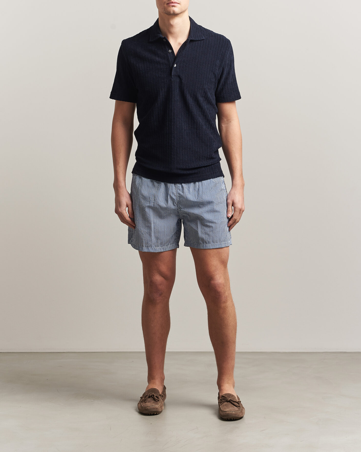 Herren | Badehosen | Fedeli | Madeira Swim Trunk Blue Stripes