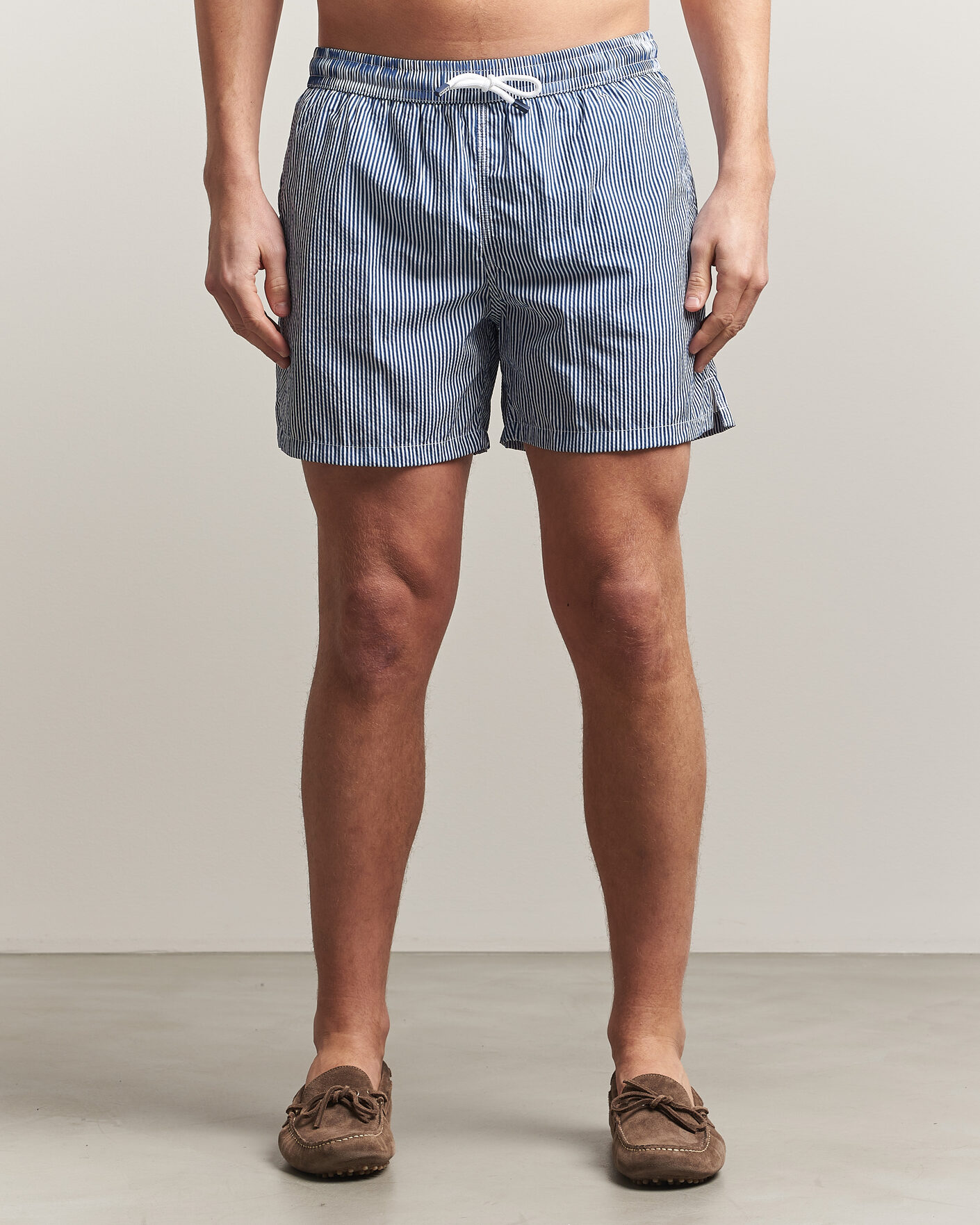 Herren | Badehosen | Fedeli | Madeira Swim Trunk Blue Stripes