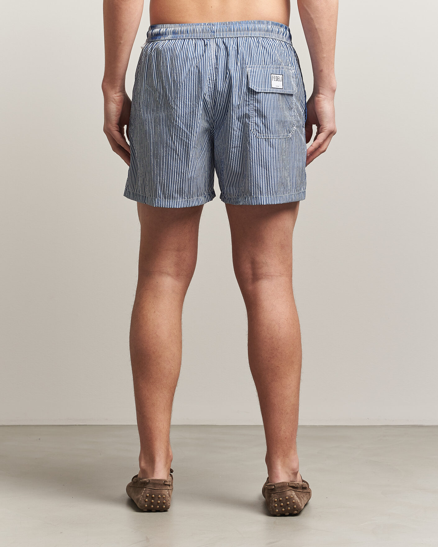 Herren | Badehosen | Fedeli | Madeira Swim Trunk Blue Stripes