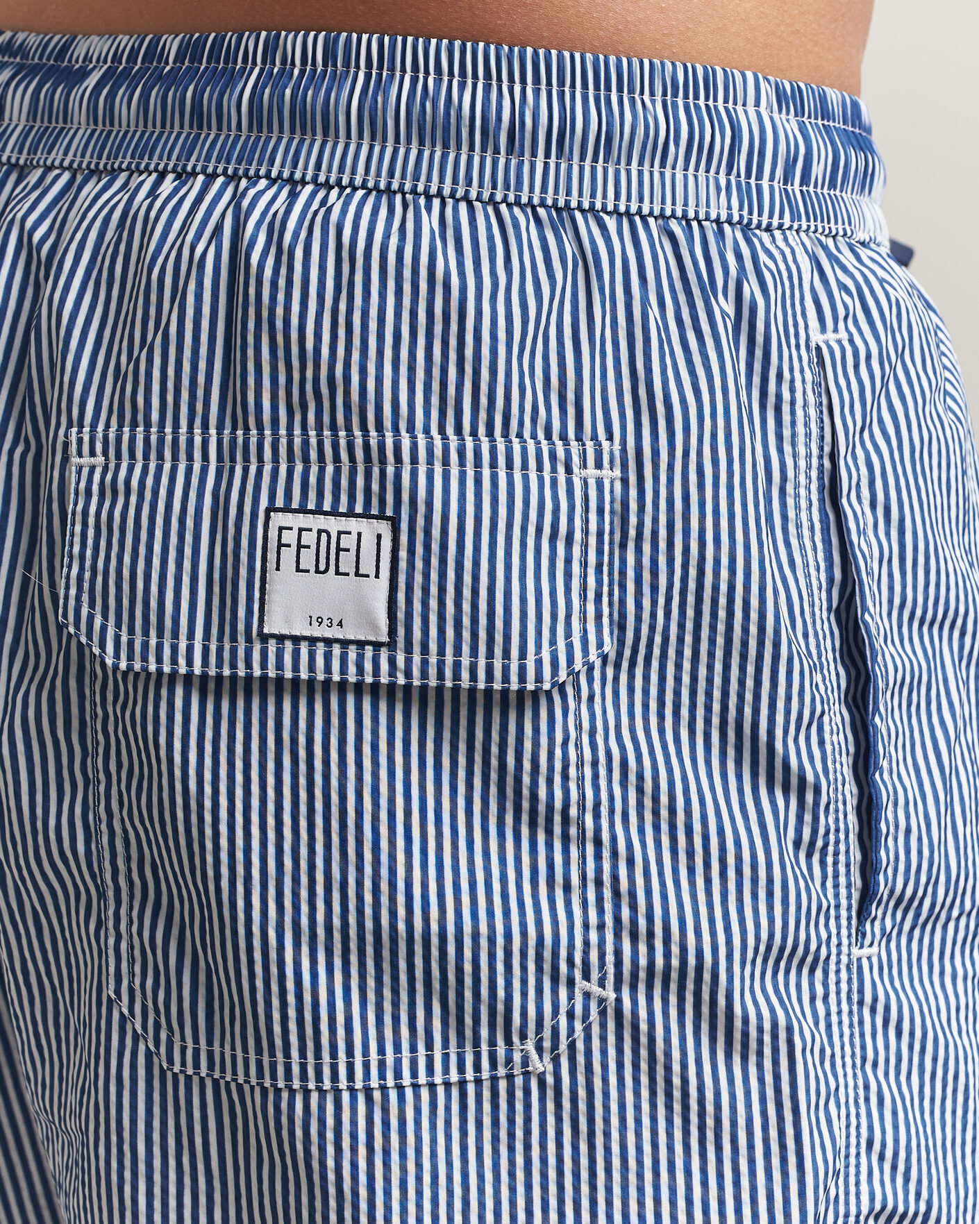 Herren | Badehosen | Fedeli | Madeira Swim Trunk Blue Stripes