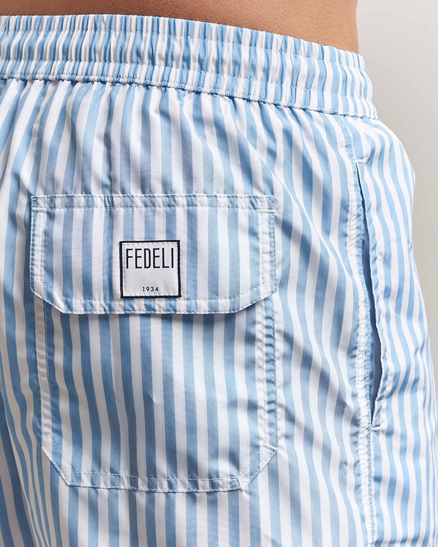 Herren | Badehosen | Fedeli | Madeira Swim Trunk Wide Blue Stripes
