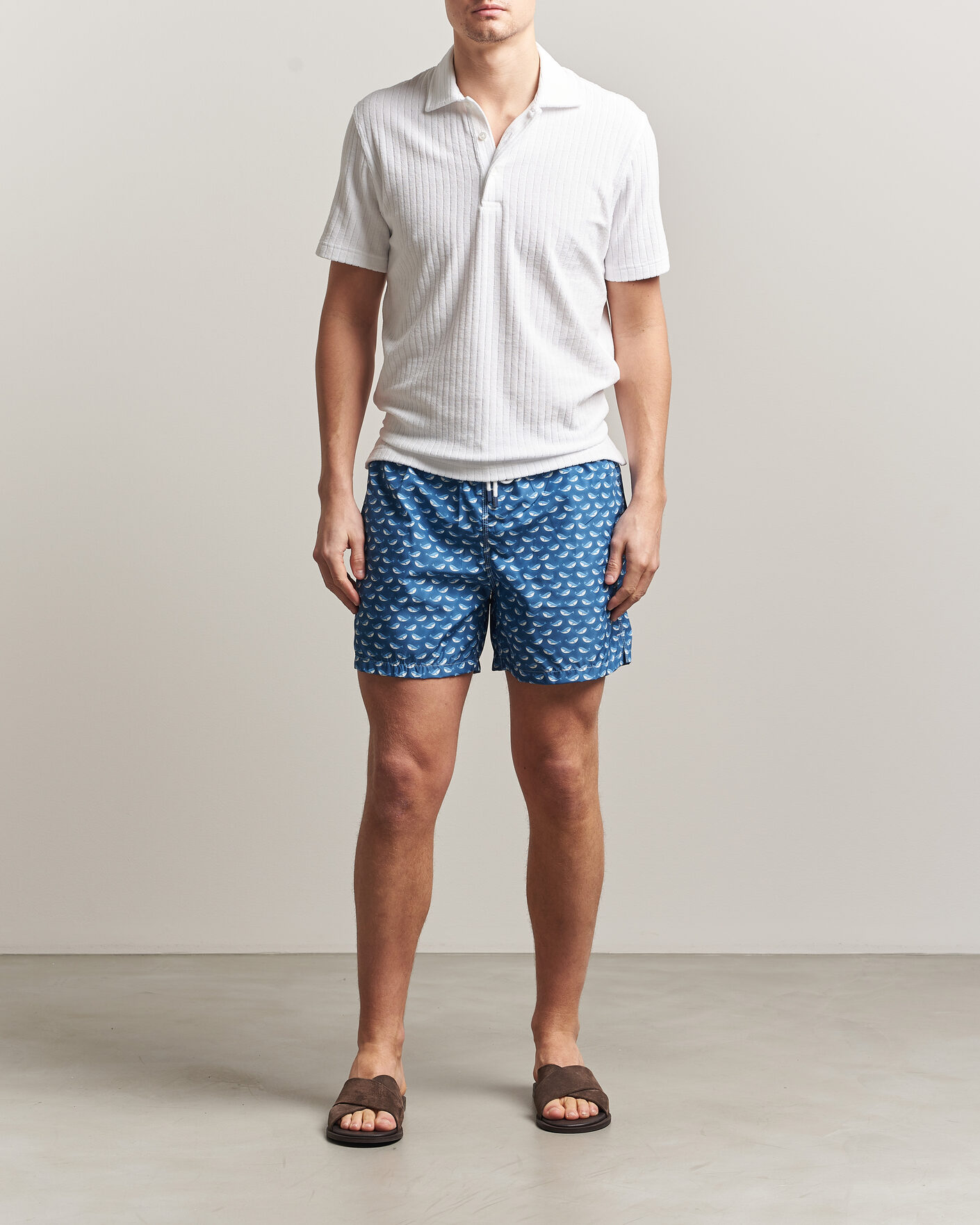 Herren | Badehosen | Fedeli | Madeira Swim Trunk Blue Whales