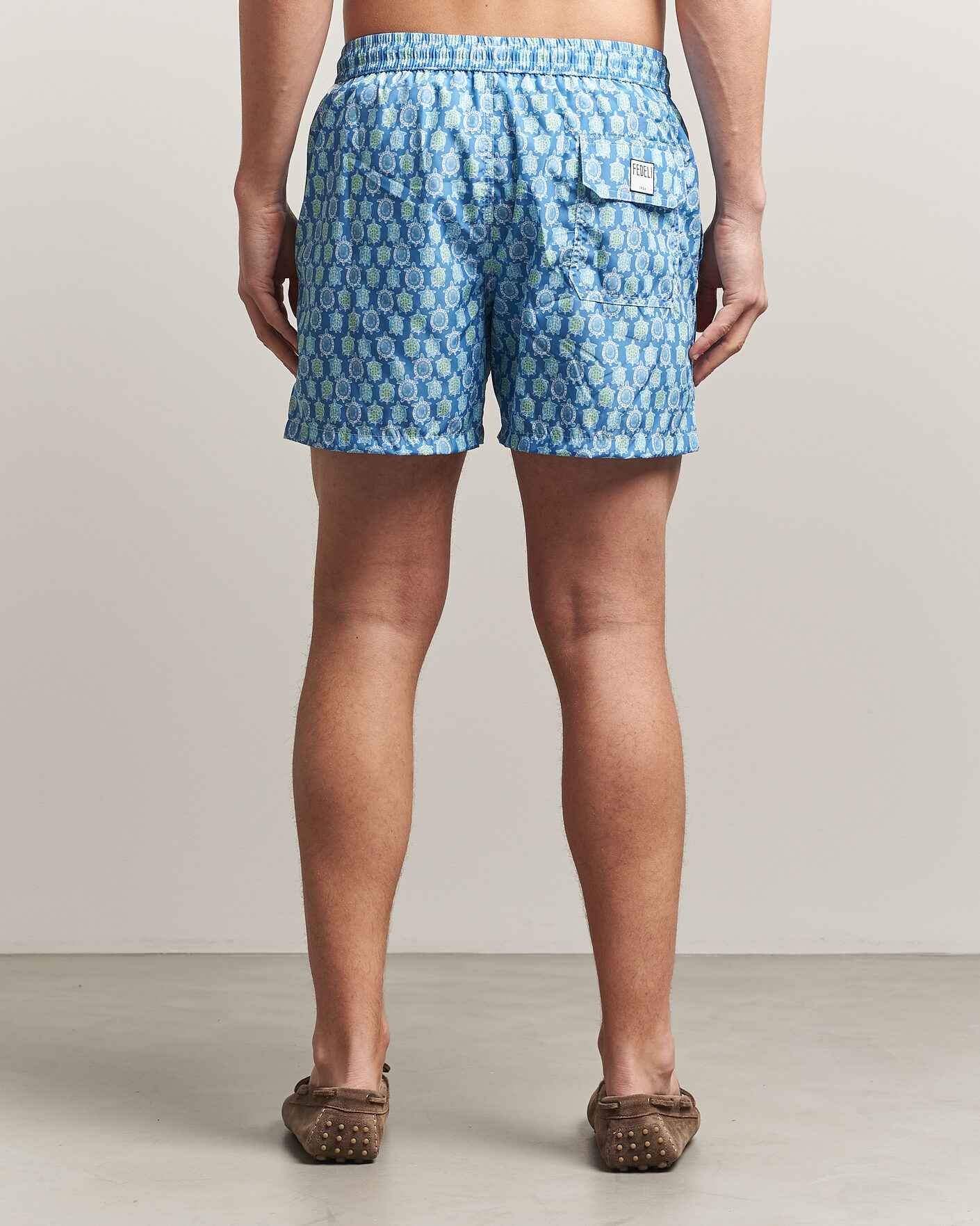 Herren | Badehosen | Fedeli | Madeira Swim Trunk Blue Turtles