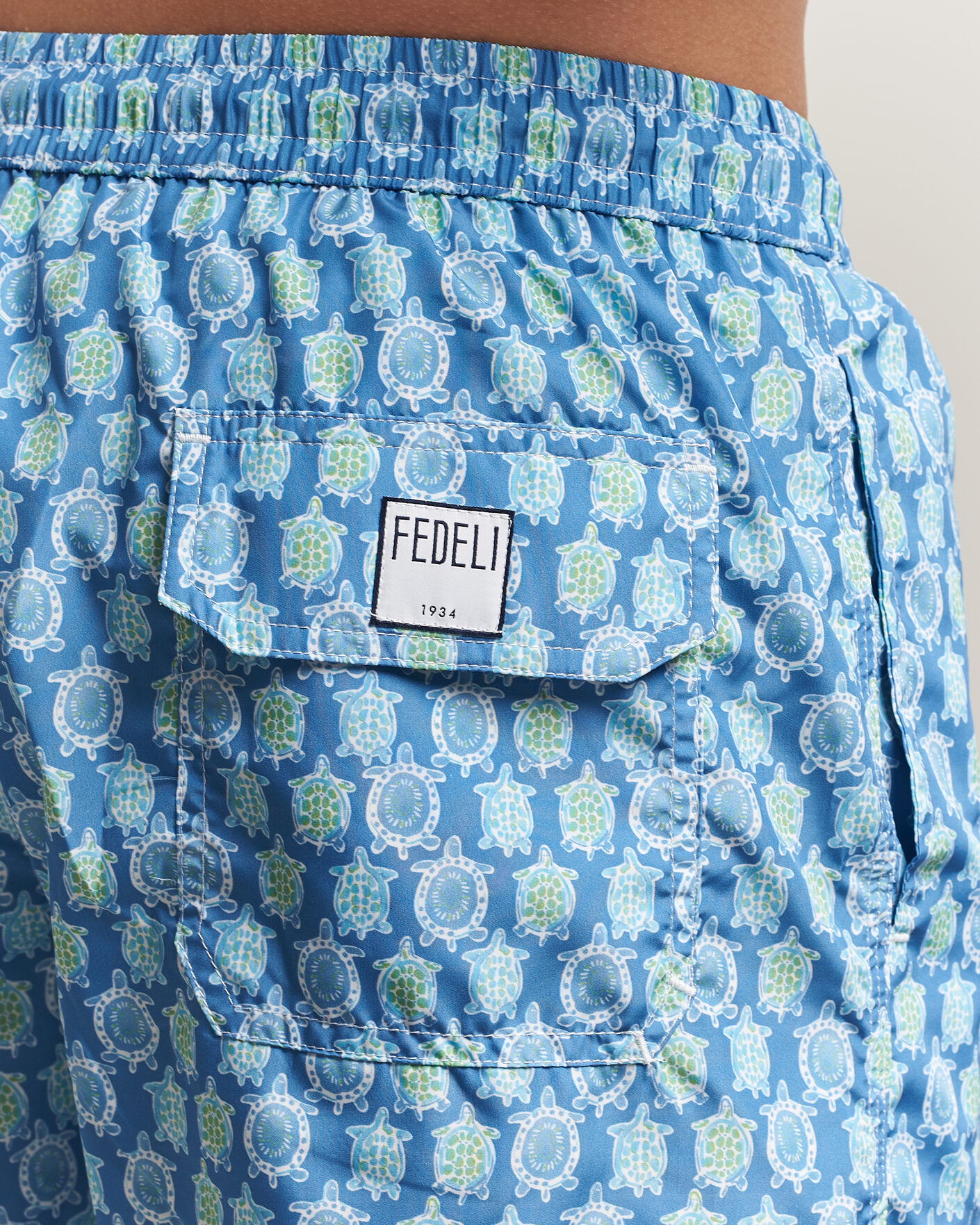 Herren | Badehosen | Fedeli | Madeira Swim Trunk Blue Turtles