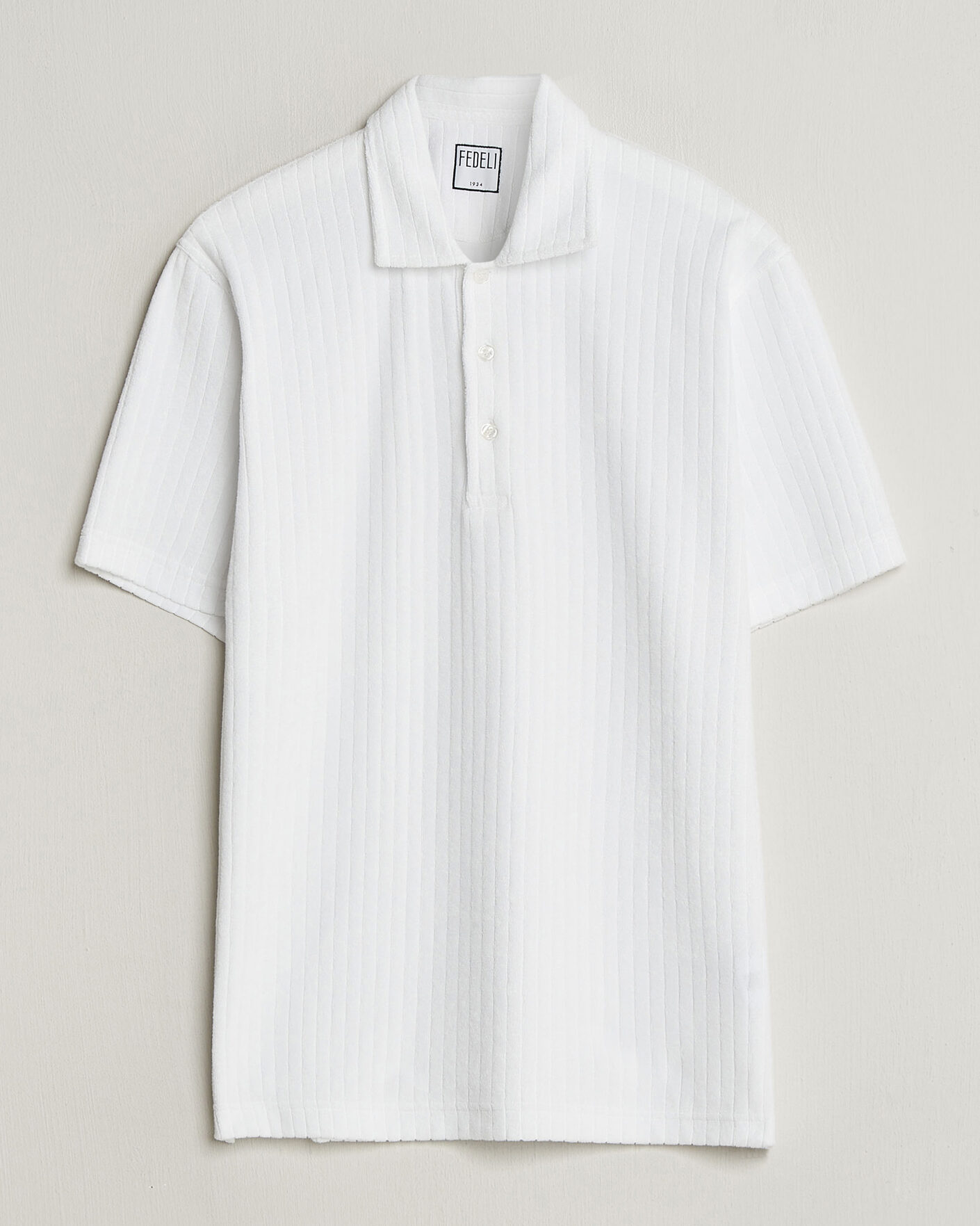 Herren | Poloshirts | Fedeli | Rib Terry Polo White