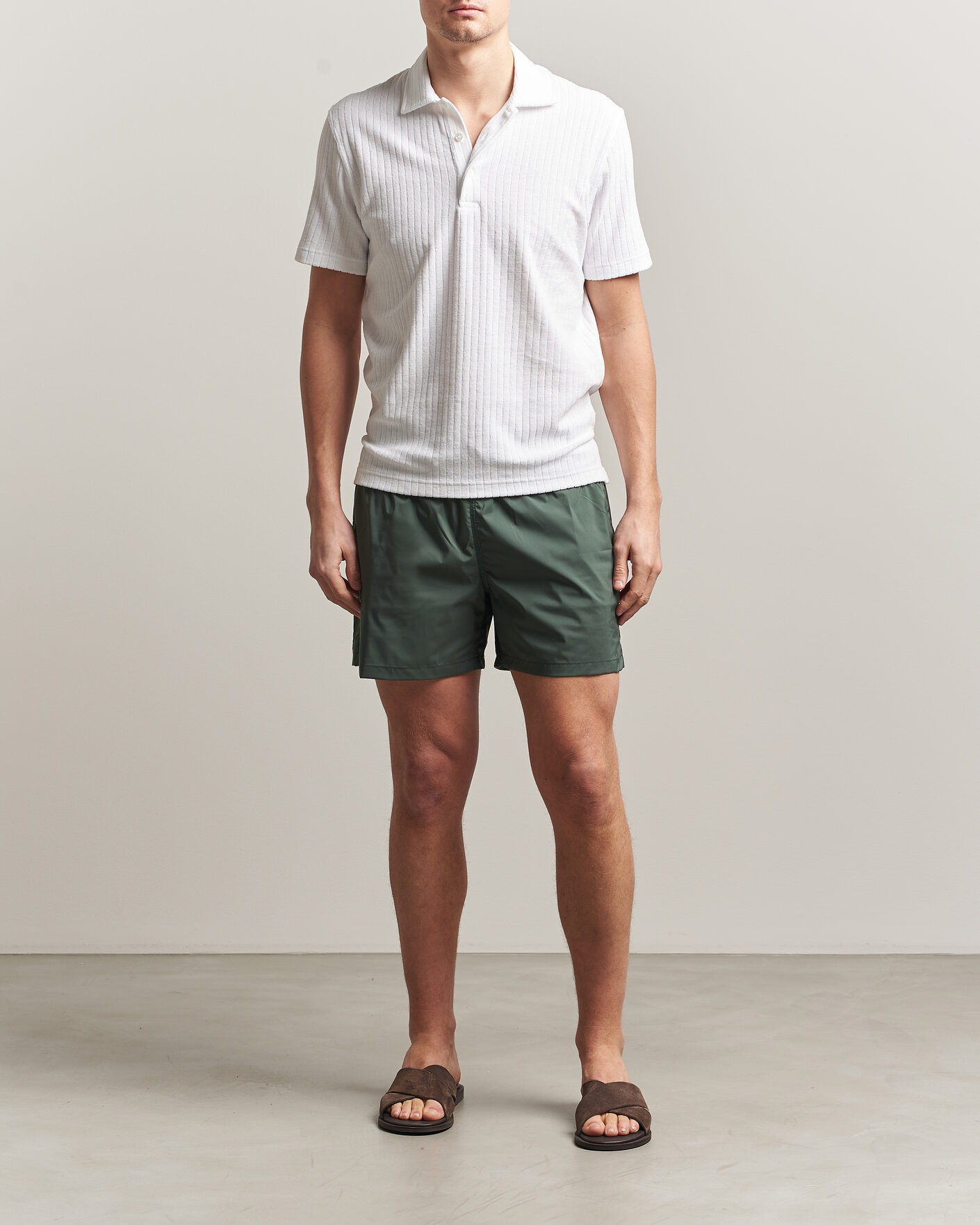 Herren | Poloshirts | Fedeli | Rib Terry Polo White