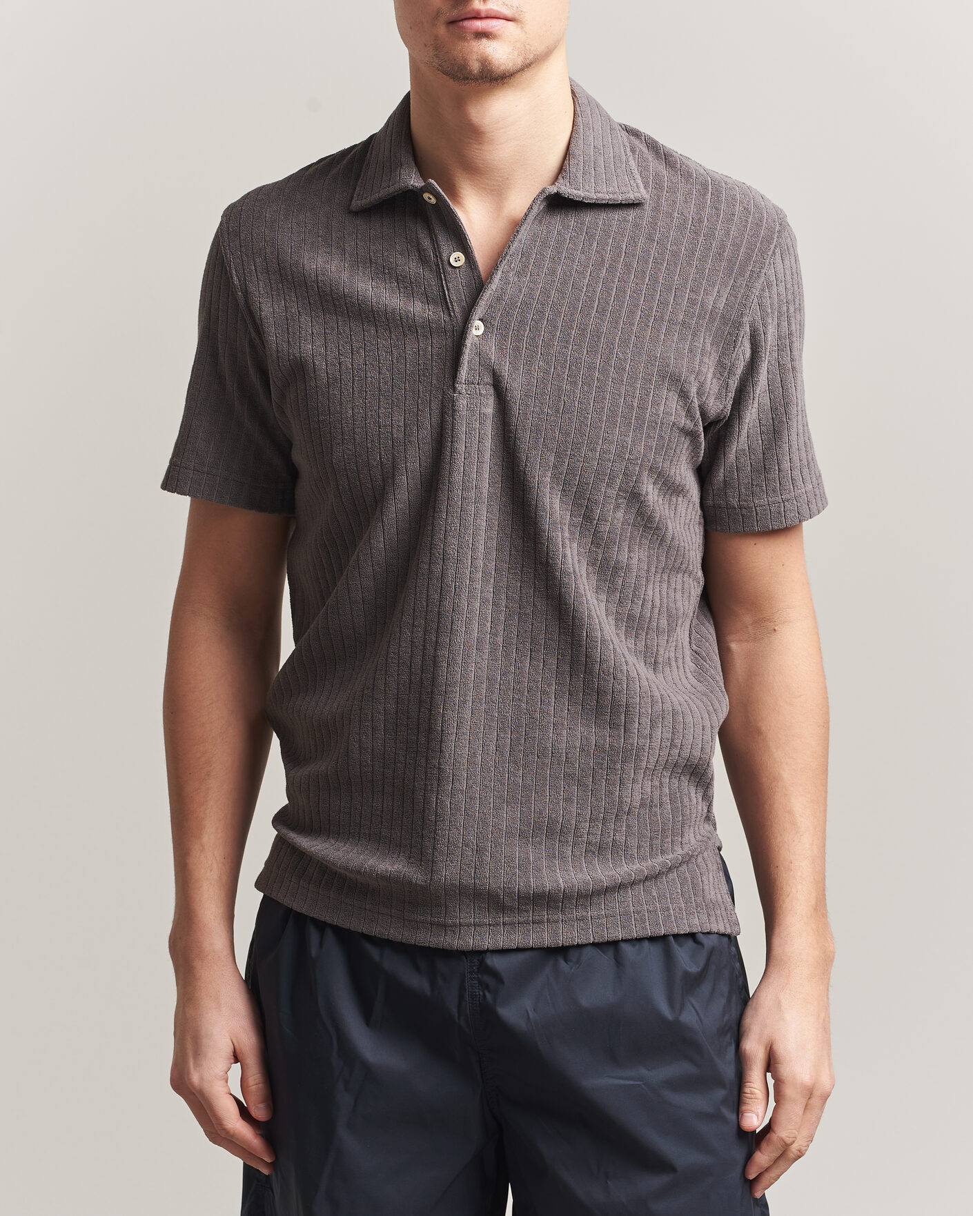 Herren | Poloshirts | Fedeli | Rib Terry Polo Taupe