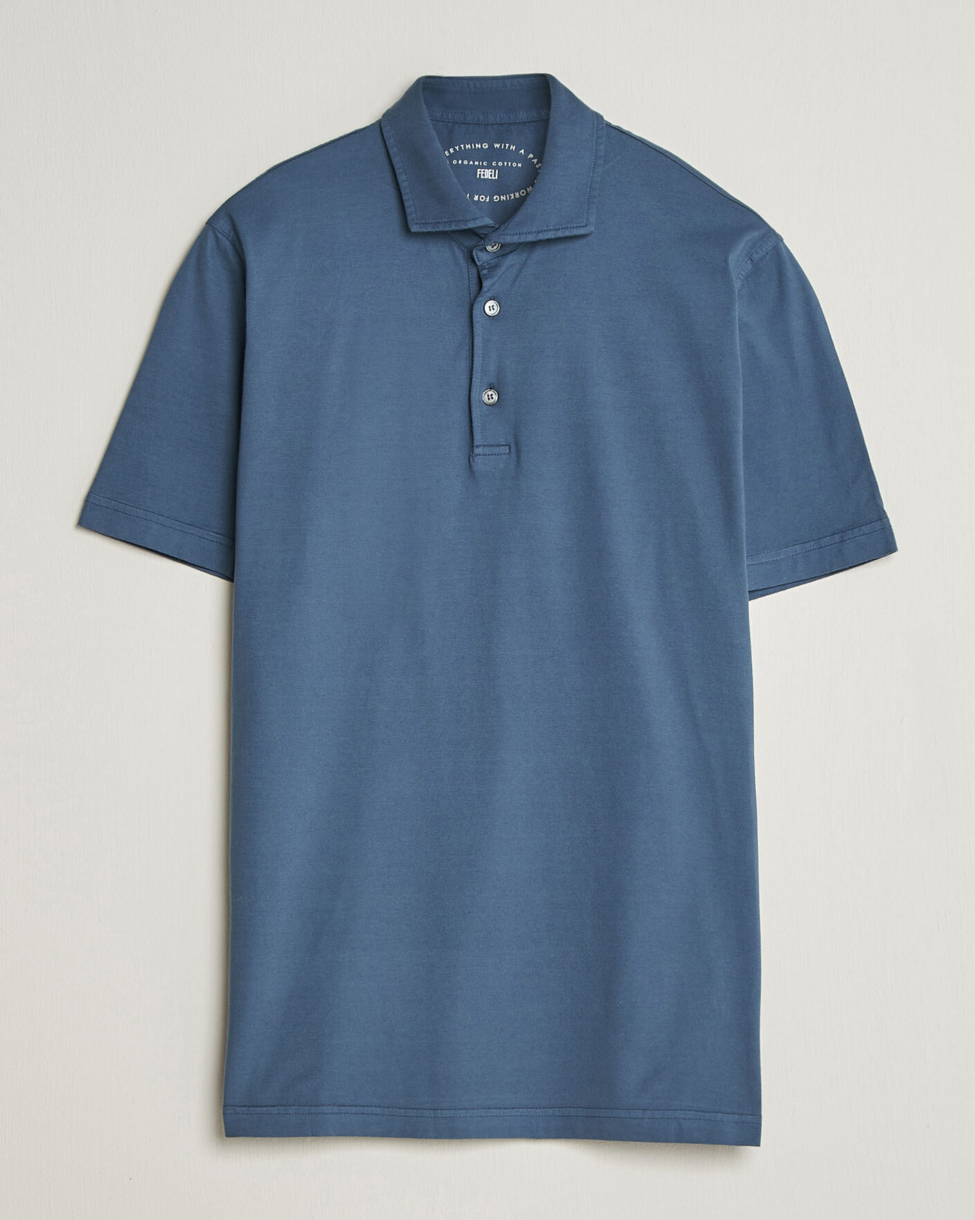Herren | Poloshirts | Fedeli | Zero Organic Cotton Polo Steel Blue