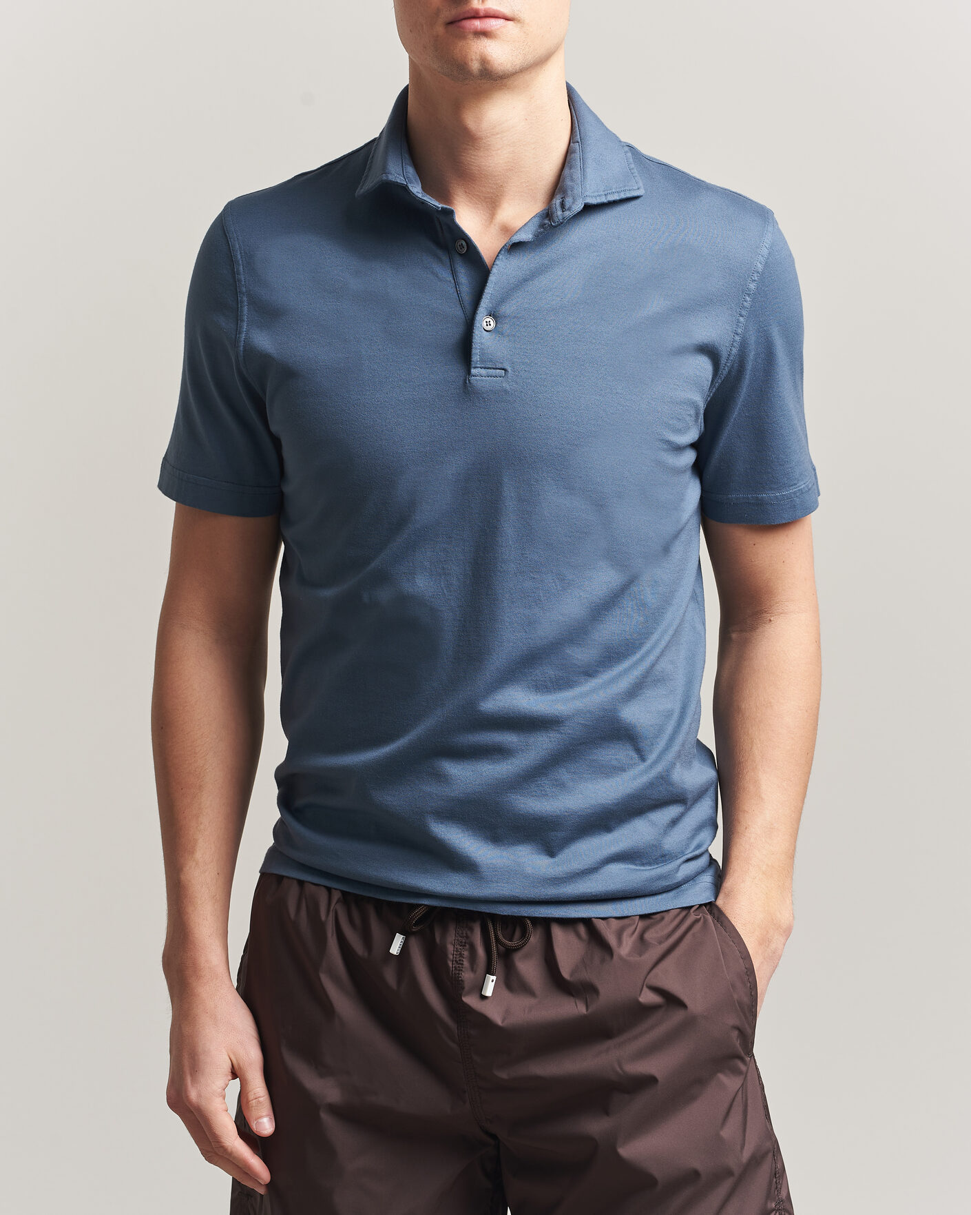 Herren | Poloshirts | Fedeli | Zero Organic Cotton Polo Steel Blue