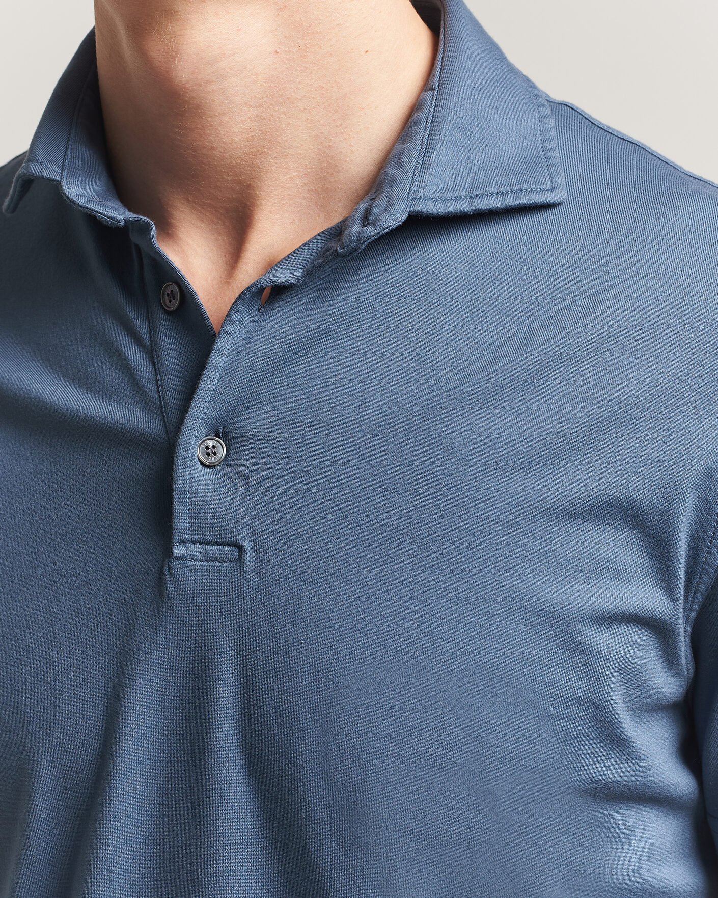 Herren | Poloshirts | Fedeli | Zero Organic Cotton Polo Steel Blue