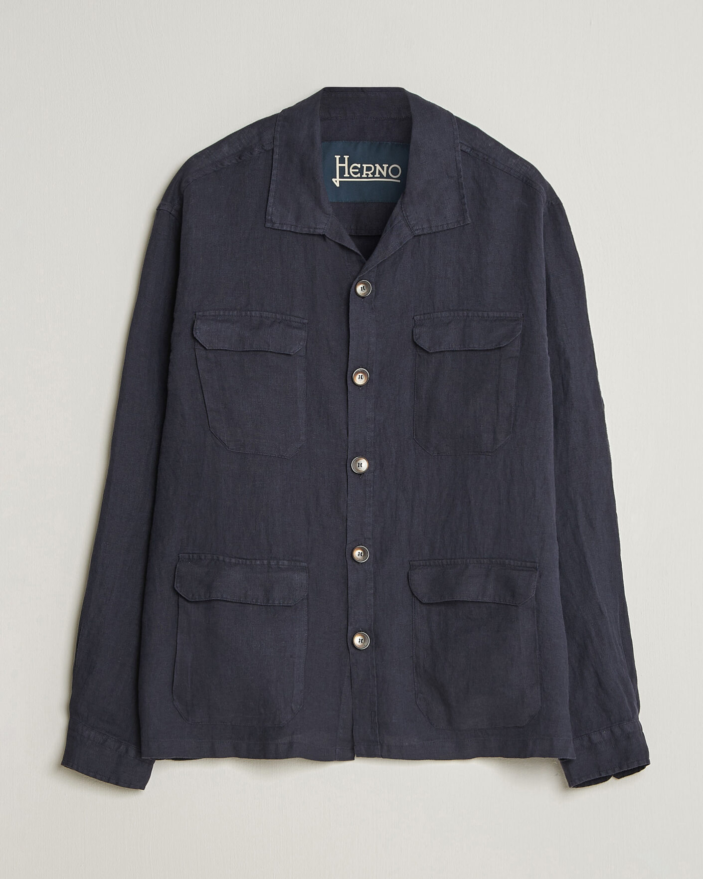 Herren | Jacken | Herno | Linen Safari Jacket Navy