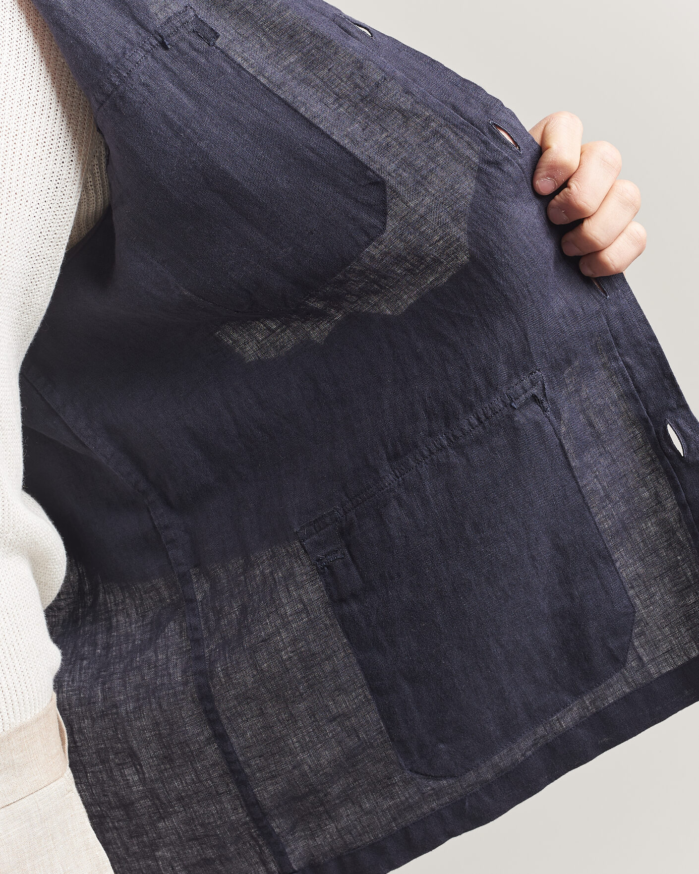 Herren | Jacken | Herno | Linen Safari Jacket Navy