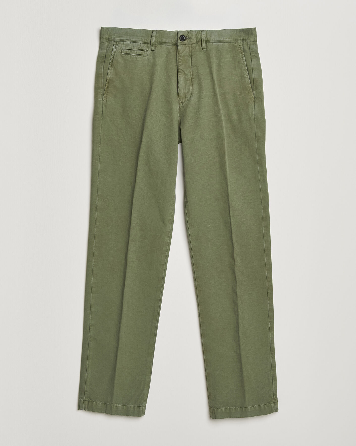 Herren | Hosen | Incotex | Regular Fit Cotton/Linen Slacks Military