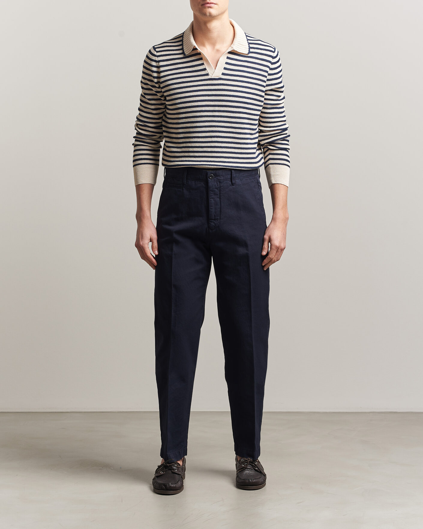 Herren | Hosen | Incotex | Regular Fit Cotton/Linen Slacks Navy