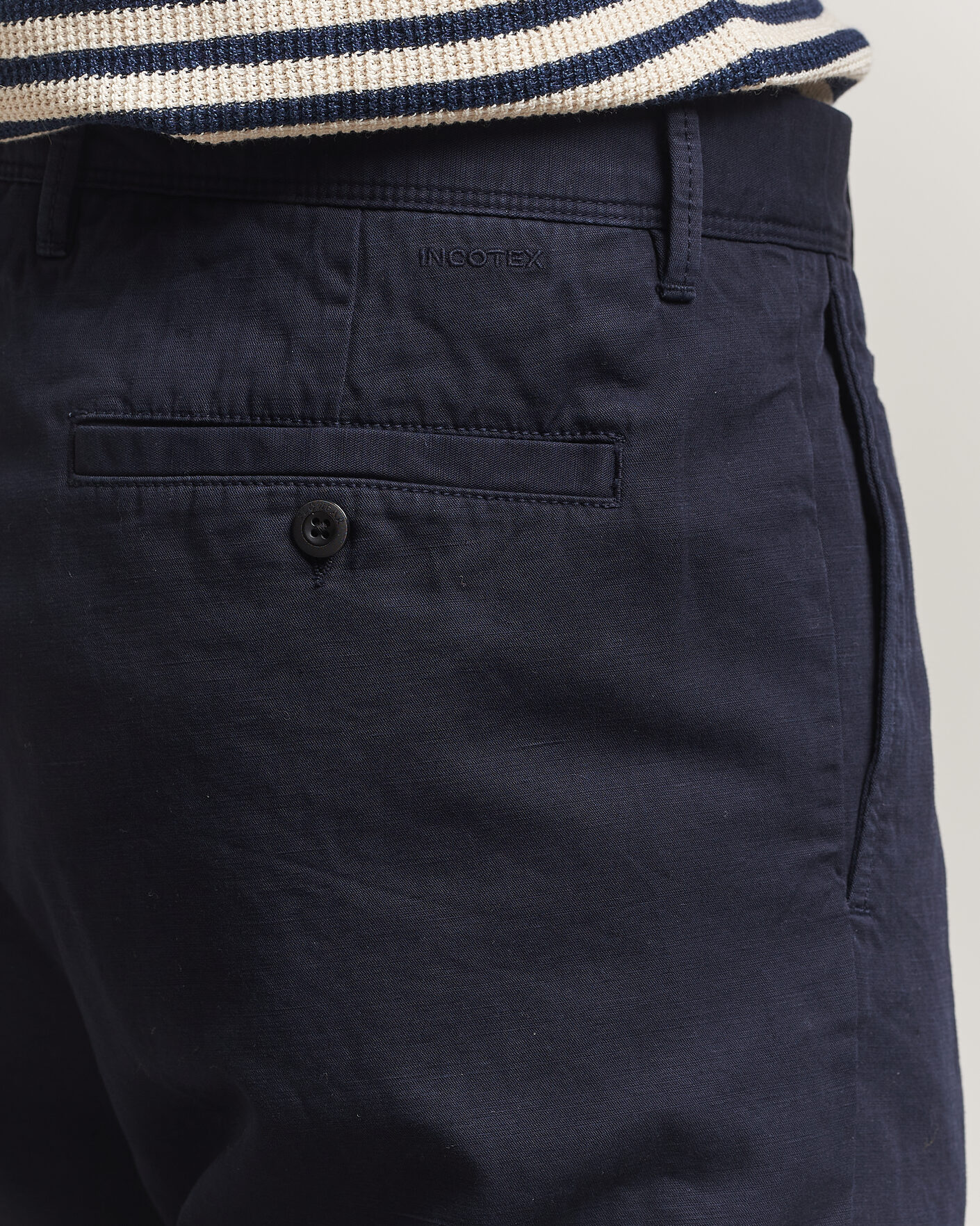 Herren | Hosen | Incotex | Regular Fit Cotton/Linen Slacks Navy