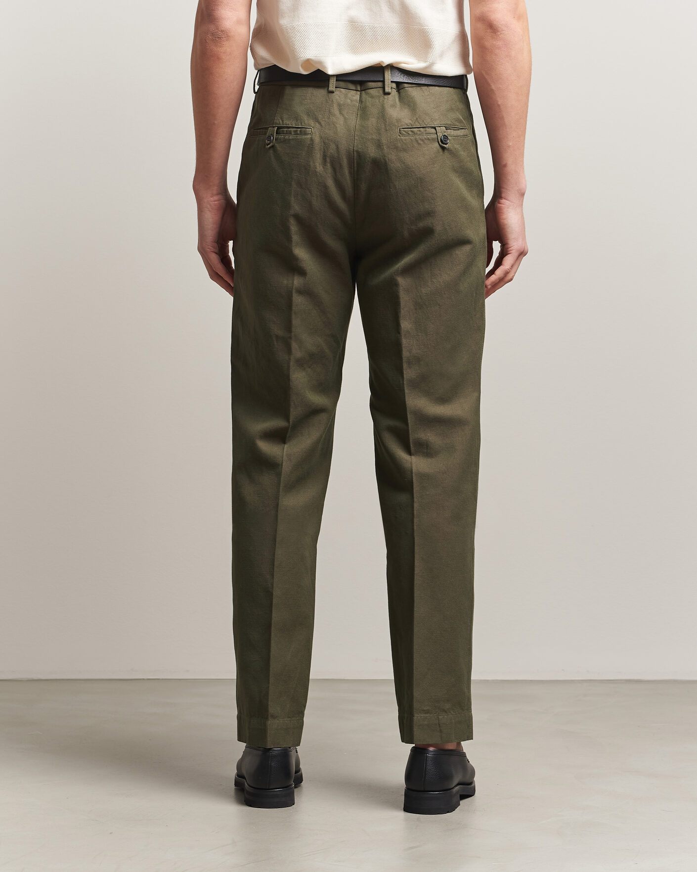 Herren | Hosen | Incotex | Regular Fit Cotton/Linen Drill Trousers Military