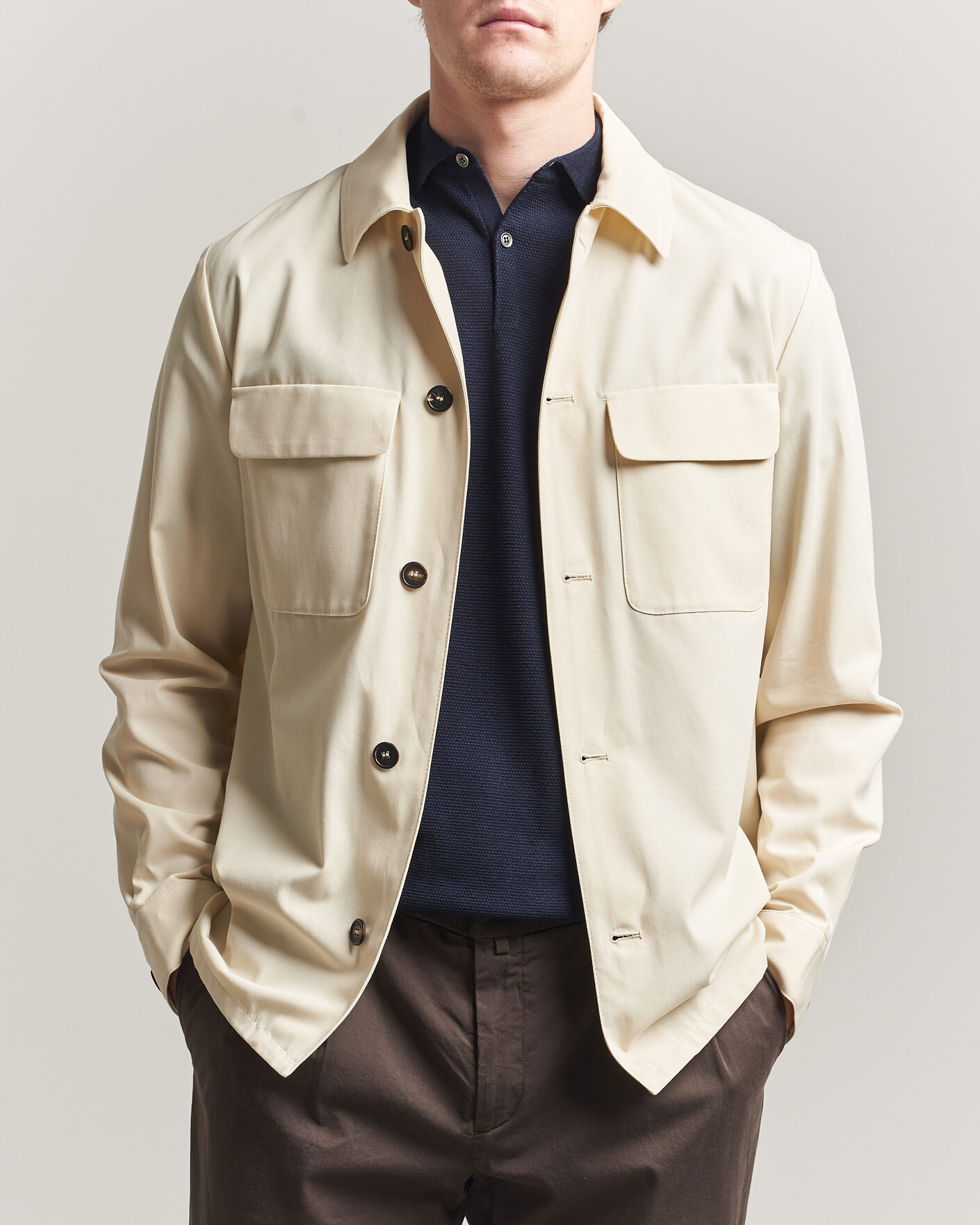 Herren | Hemden | Incotex | Ice Cotton Twill Overshirt Natural