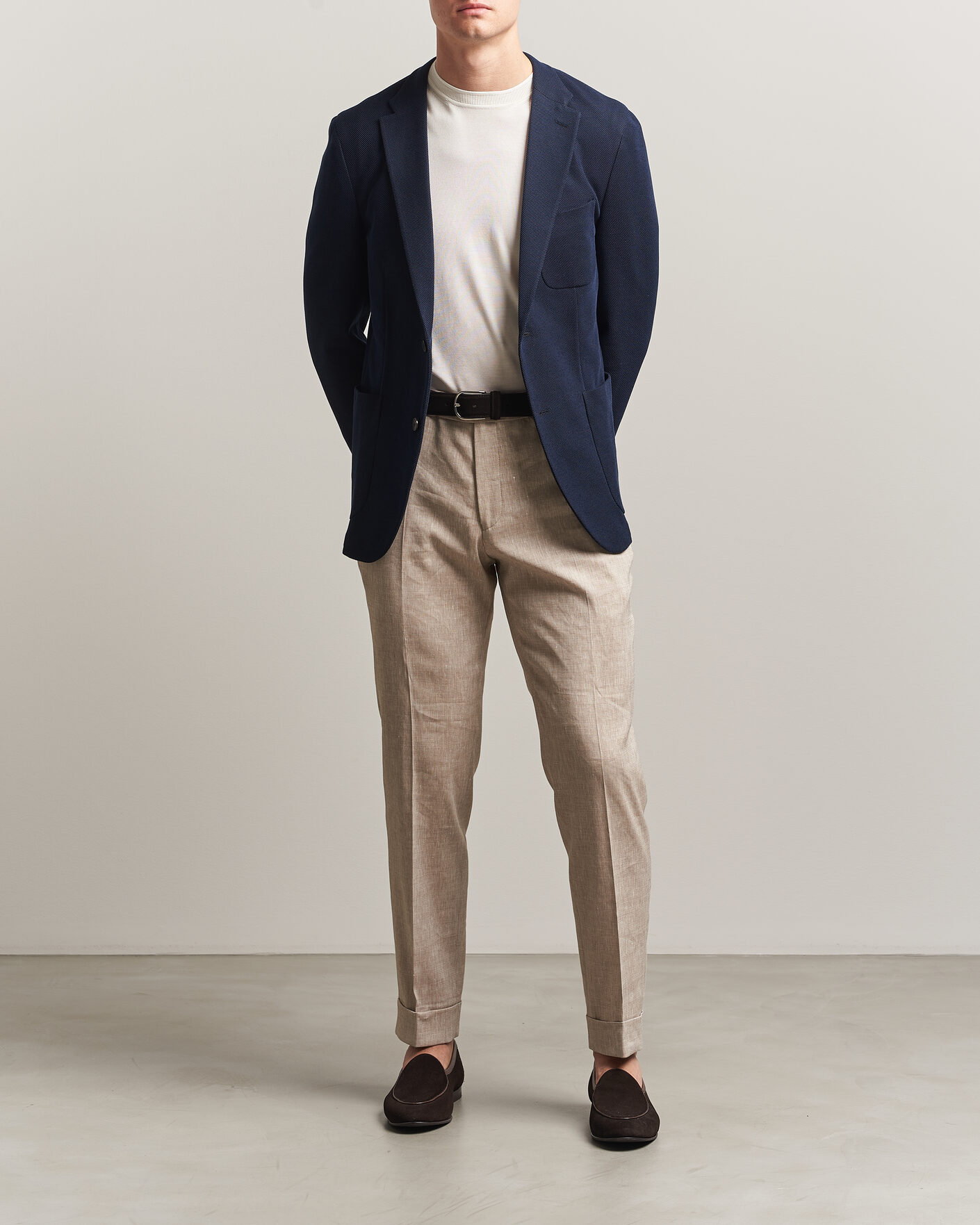 Herren | Sakkos | Incotex | Unconstructed Jersey Blazer Navy