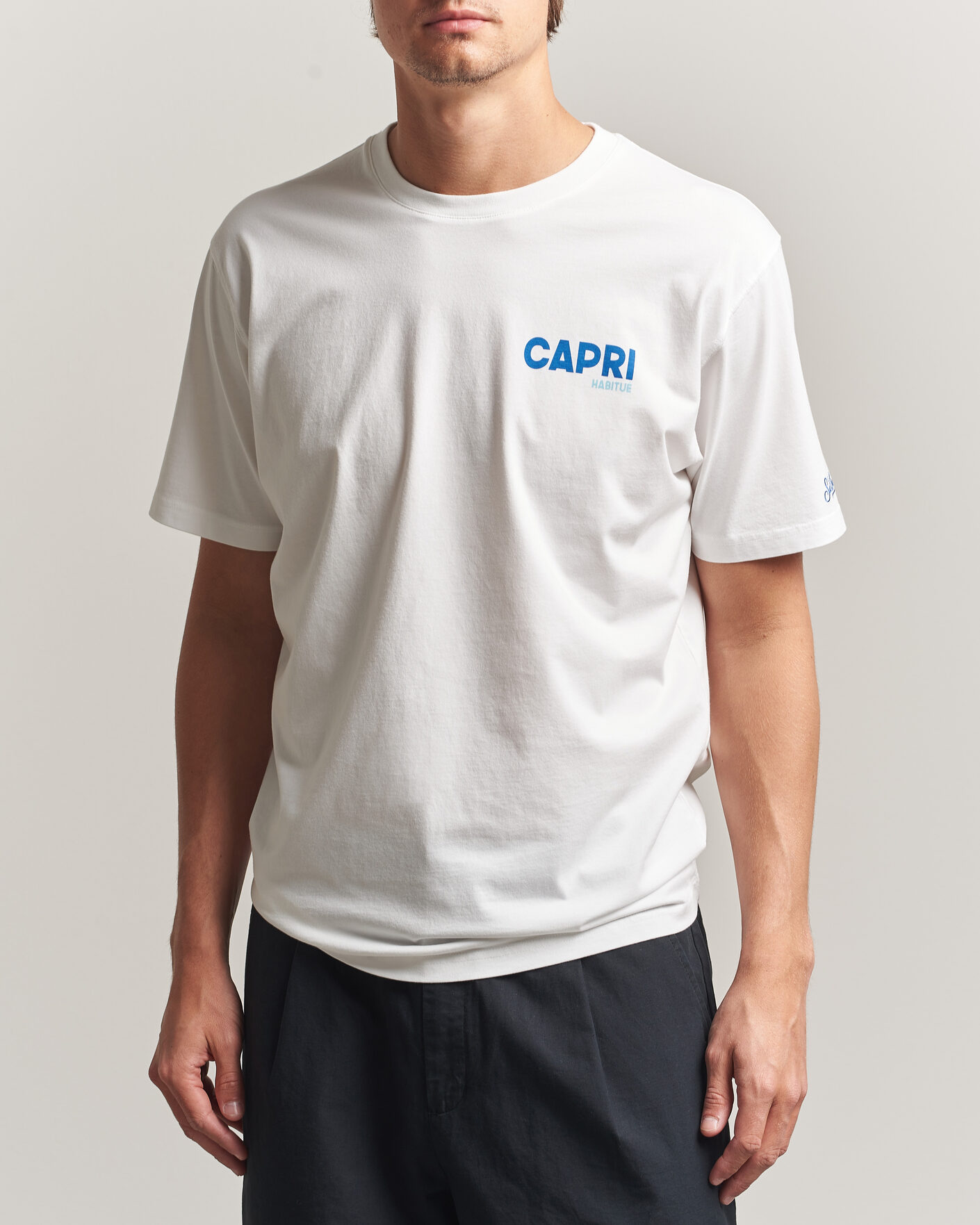 Herren | T-Shirts | MC2 Saint Barth | Back Printed Cotton T-Shirt Capri Summer