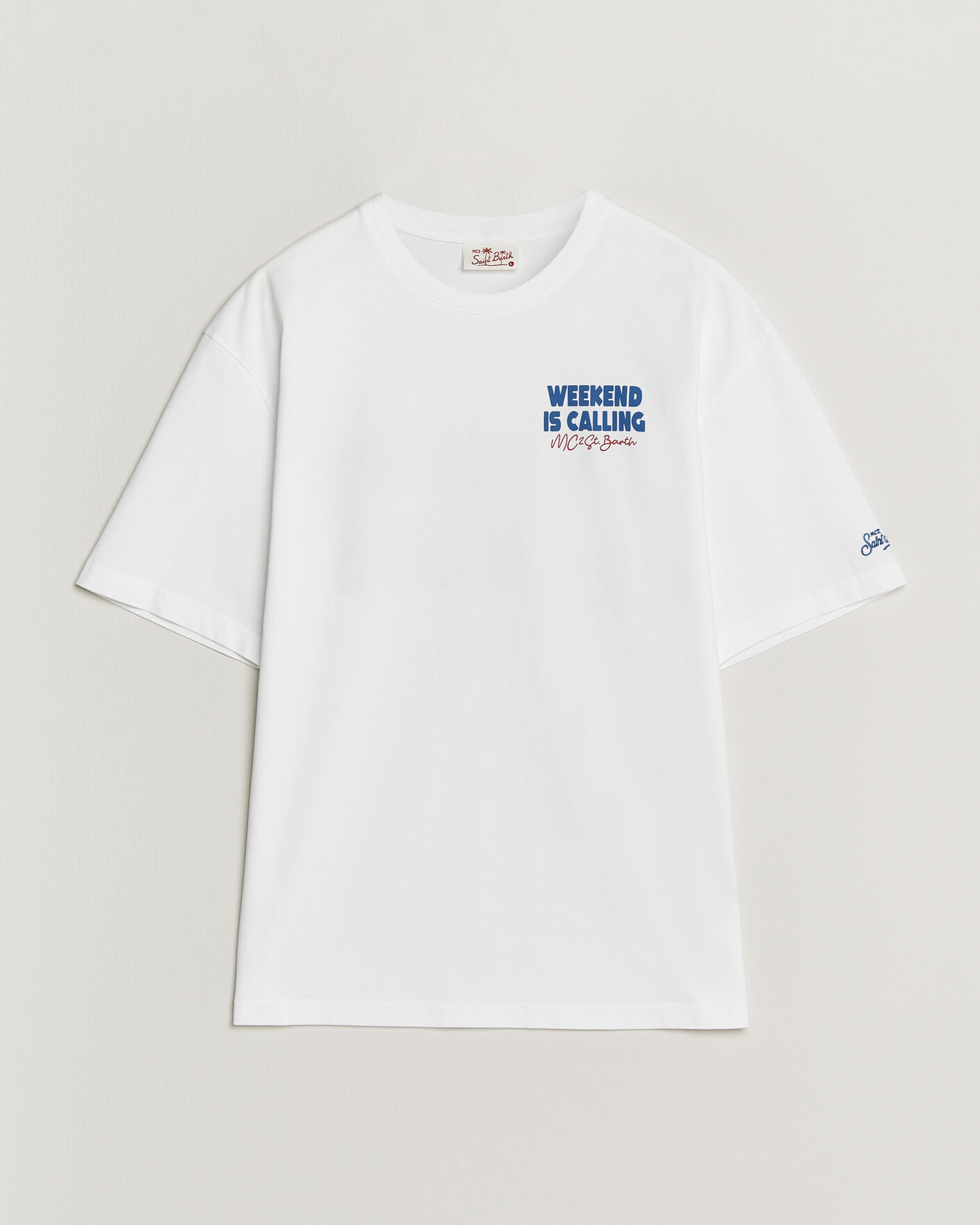 Herren | T-Shirts | MC2 Saint Barth | Back Printed Cotton T-Shirt Weekend Jet