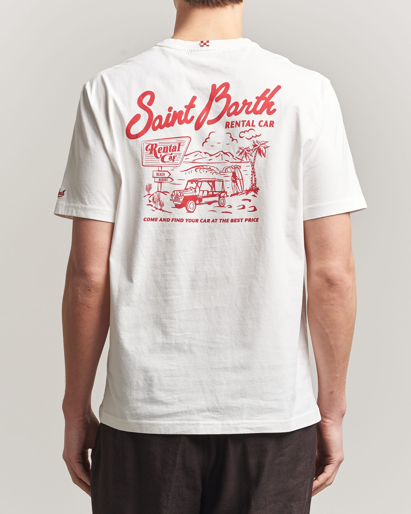 Herren | T-Shirts | MC2 Saint Barth | Back Printed Cotton T-Shirt Rental Car