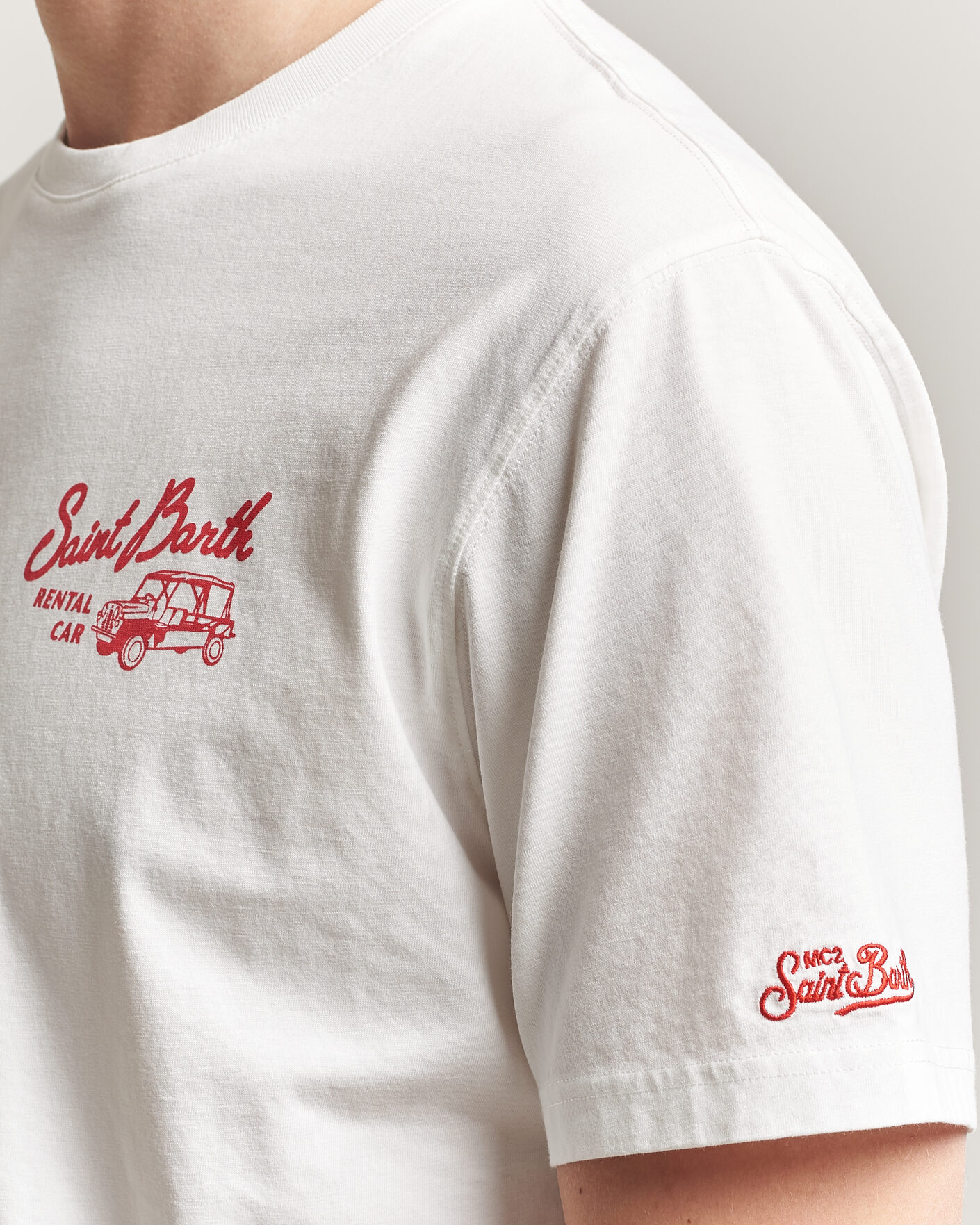 Herren | T-Shirts | MC2 Saint Barth | Back Printed Cotton T-Shirt Rental Car