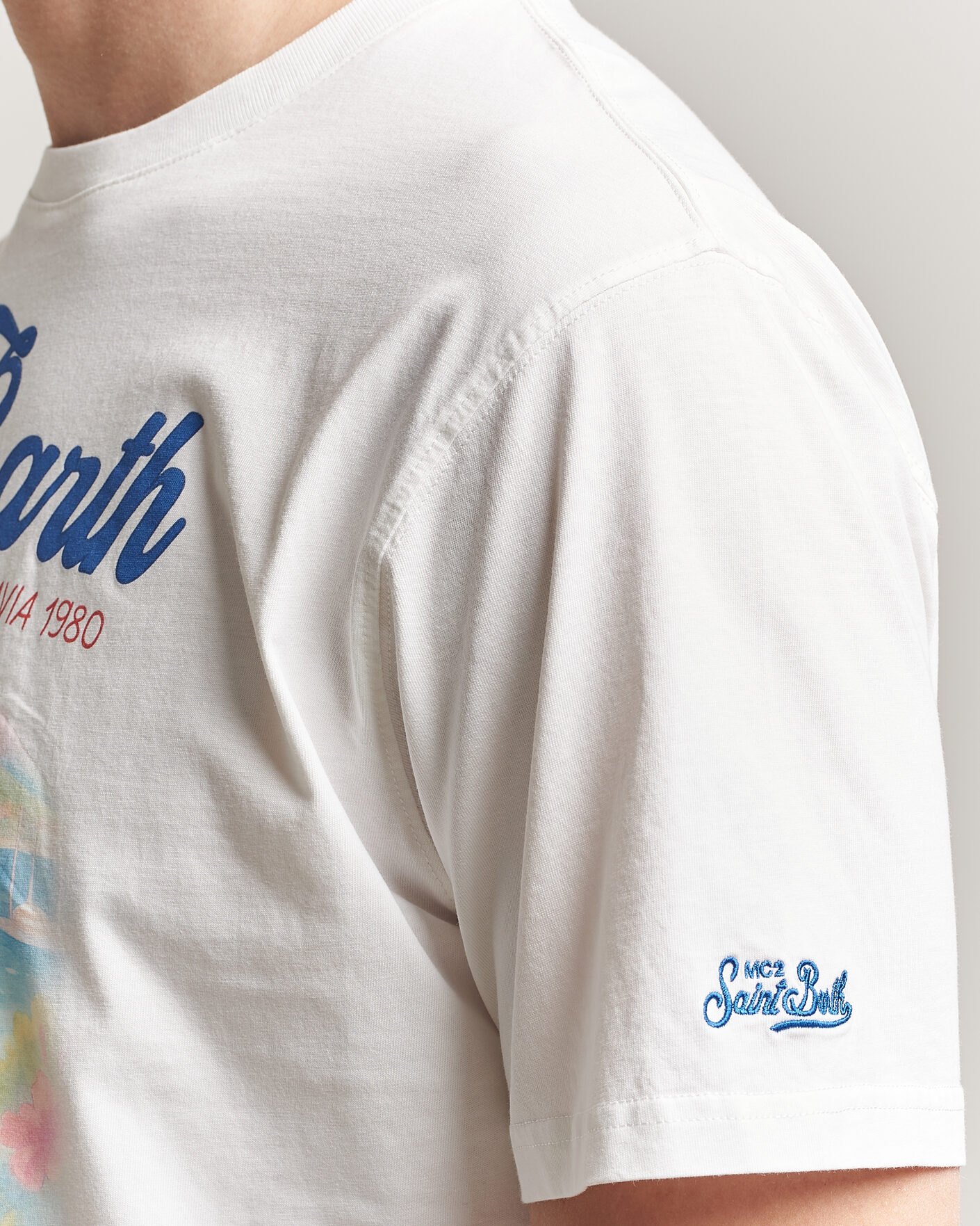 Herren | T-Shirts | MC2 Saint Barth | Printed Cotton T-Shirt Ibiscus Car