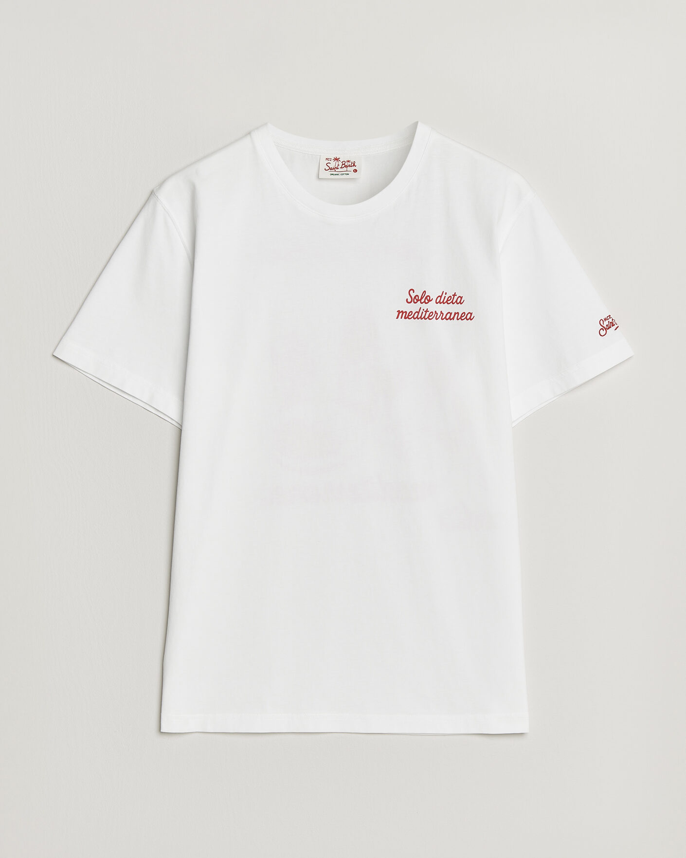 Herren | T-Shirts | MC2 Saint Barth | Back Printed Cotton T-Shirt Dieta Mediterranea