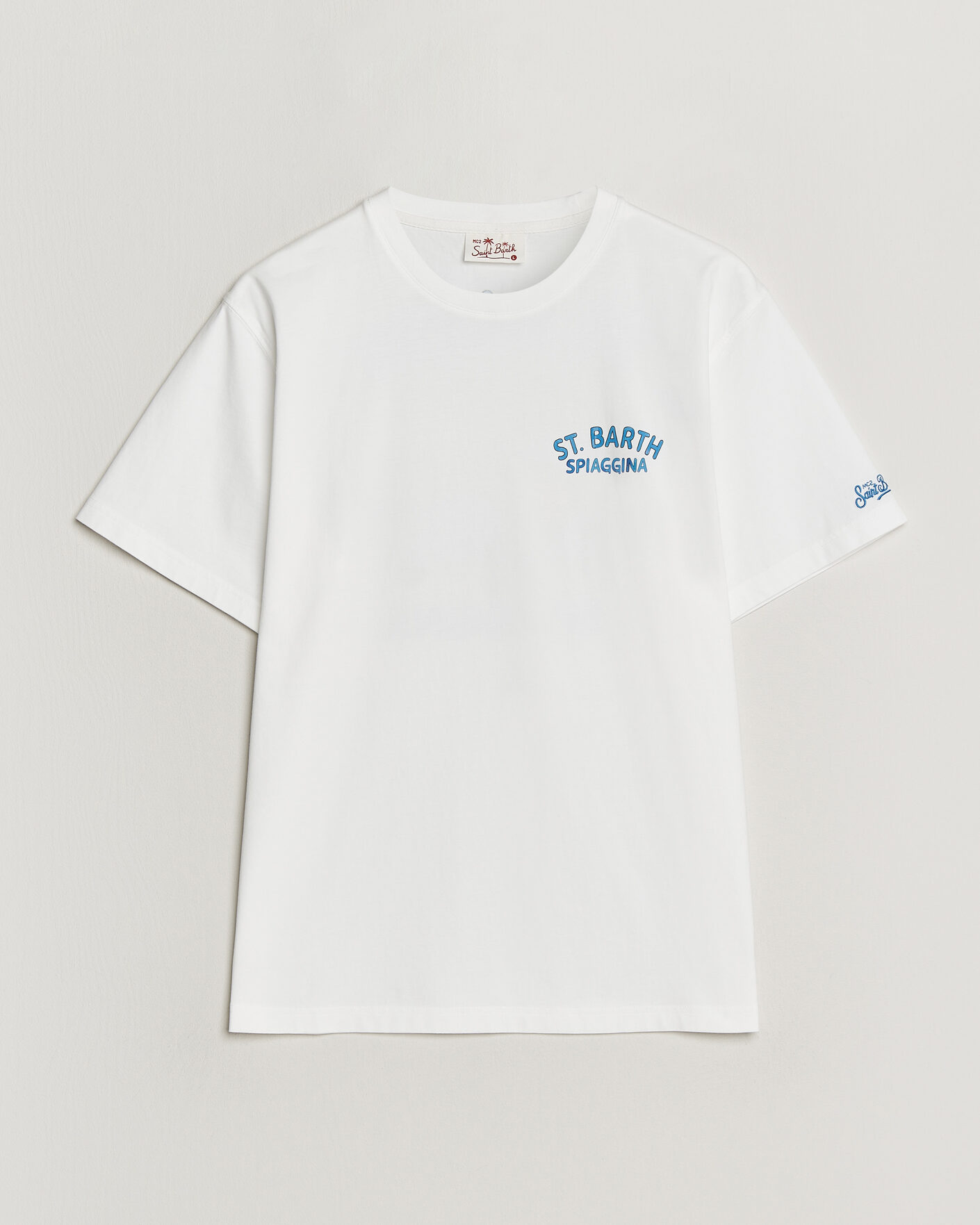 Herren | T-Shirts | MC2 Saint Barth | Back Printed Cotton T-Shirt Spiaggina