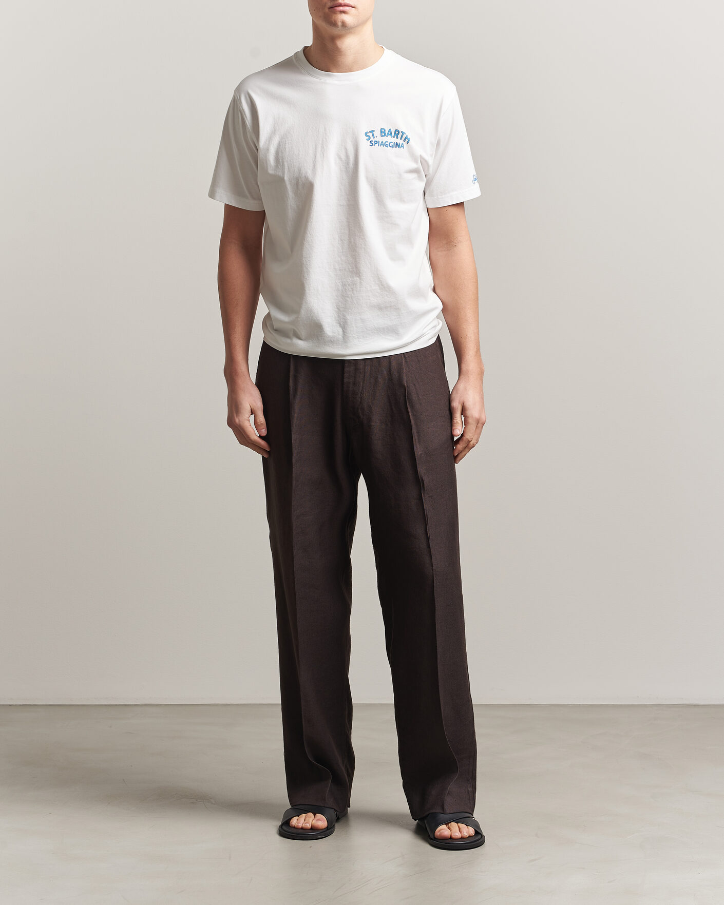 Herren | T-Shirts | MC2 Saint Barth | Back Printed Cotton T-Shirt Spiaggina