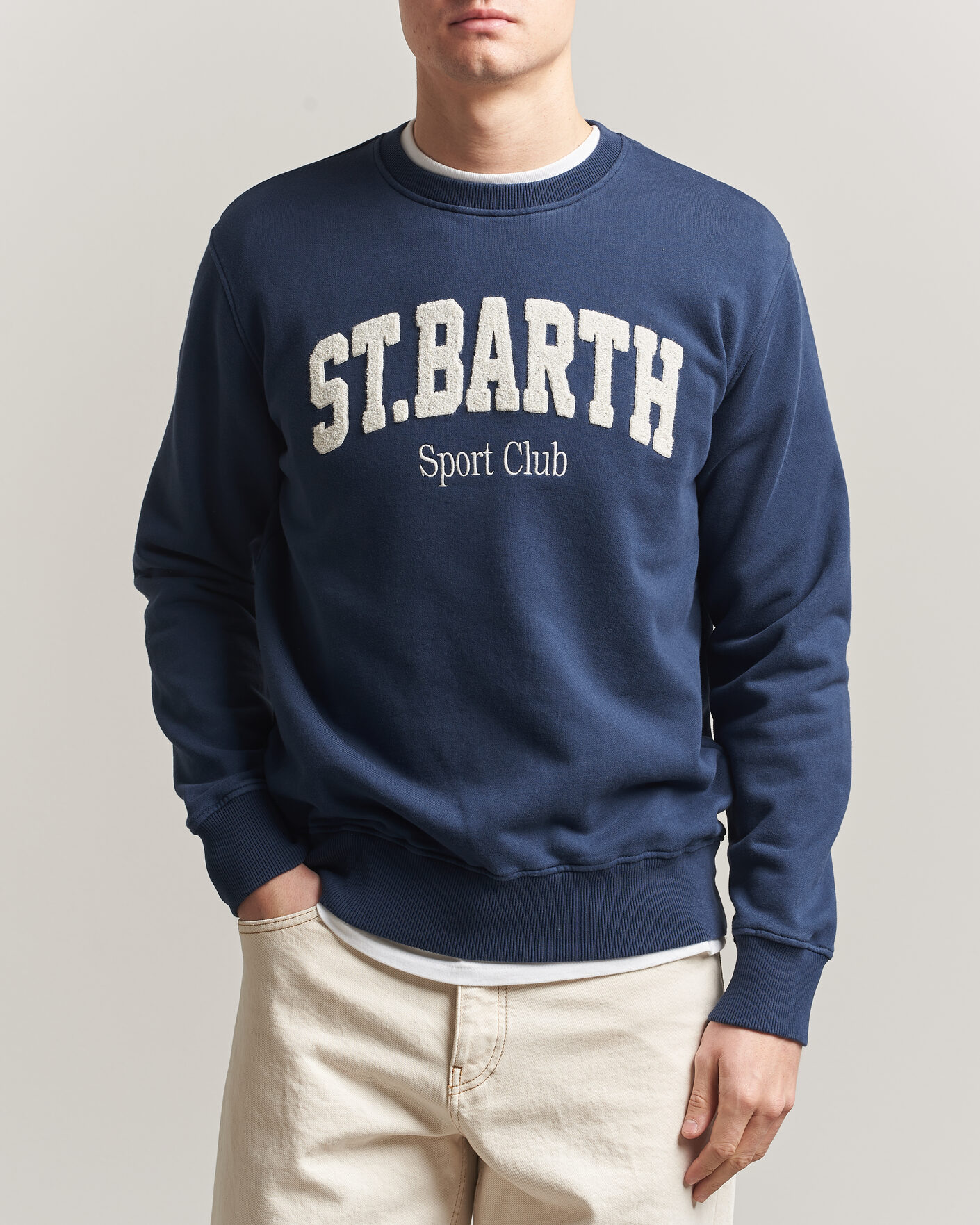 Herren | Pullover | MC2 Saint Barth | Terry Cotton Logo Sweatshirt Navy