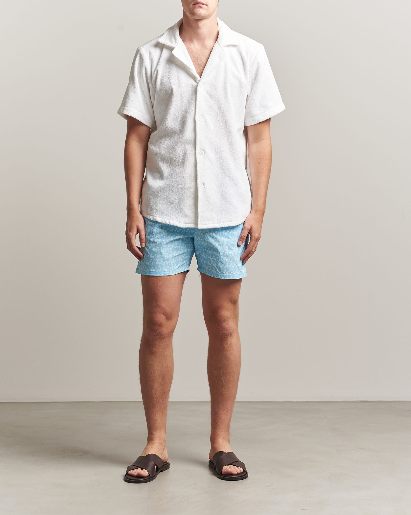 Herren | Badehosen | MC2 Saint Barth | Printed Swim Shorts Blue Palms