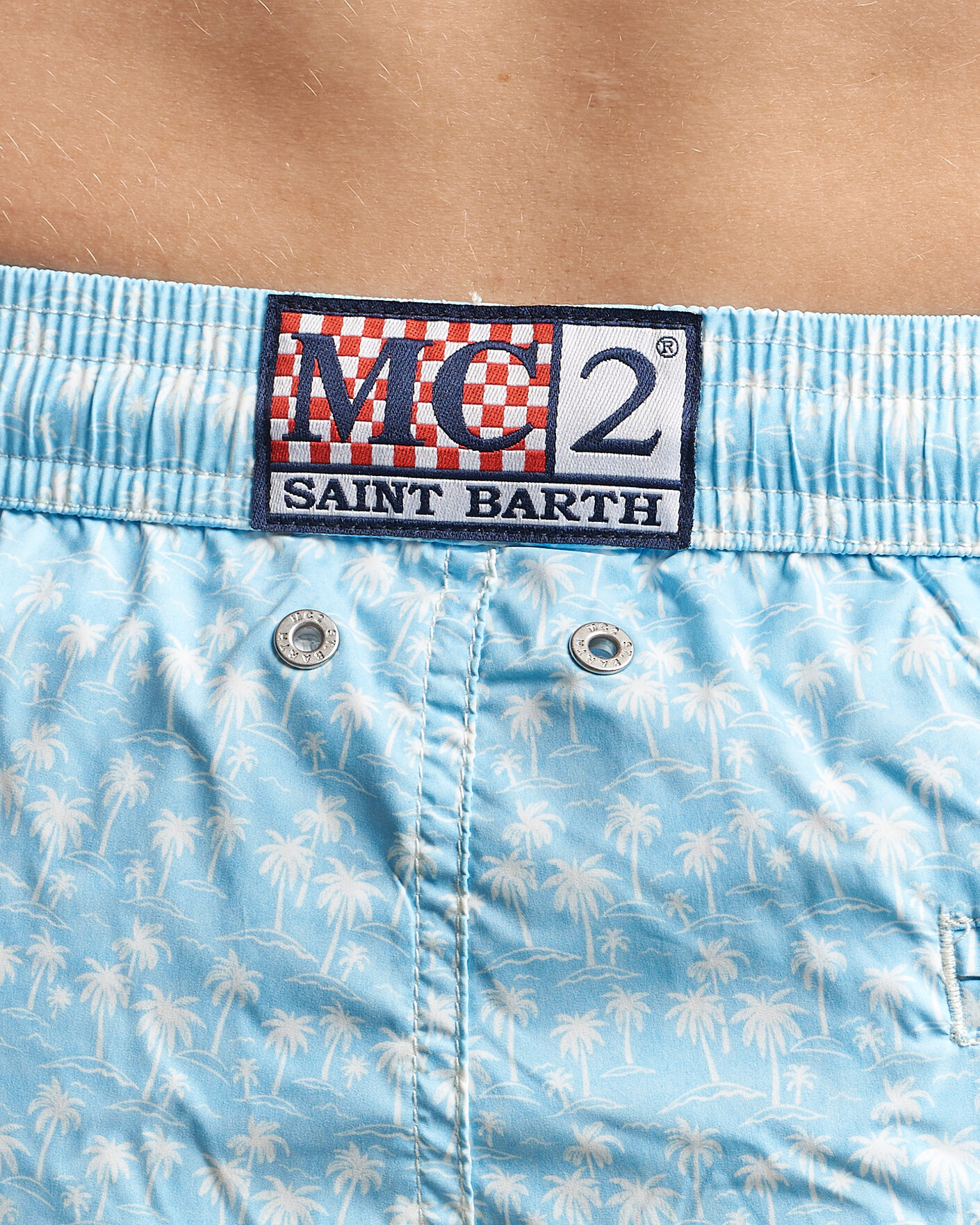 Herren | Badehosen | MC2 Saint Barth | Printed Swim Shorts Blue Palms
