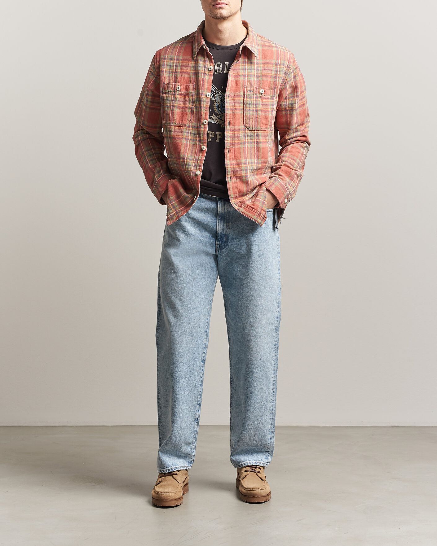 Herren | Hemden | RRL | Cameron Double Pocket Shirt Red/Blue Check