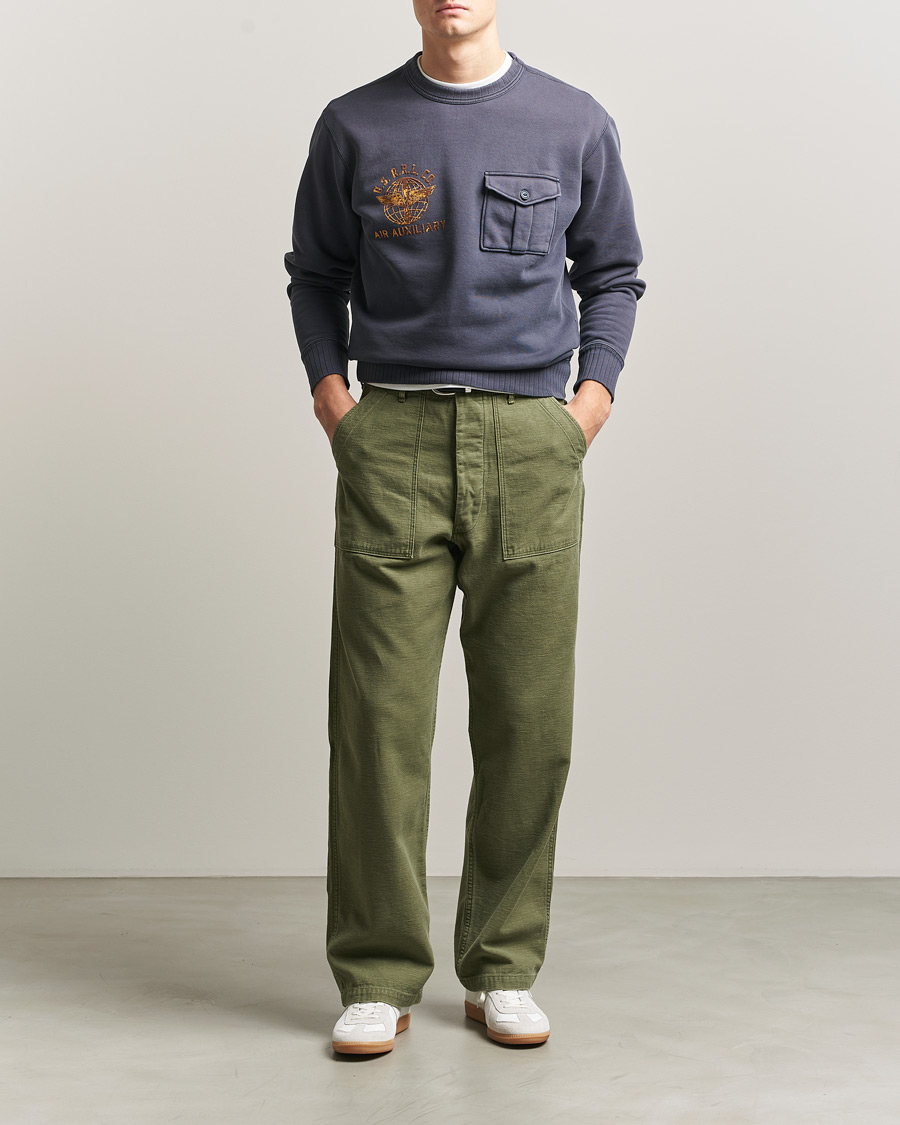 Herren | Pullover | RRL | Training Crew Sweatshirt Faded Blue