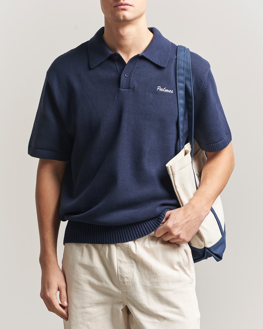 Herren | Poloshirts | Palmes | Cotton Knit Polo Navy