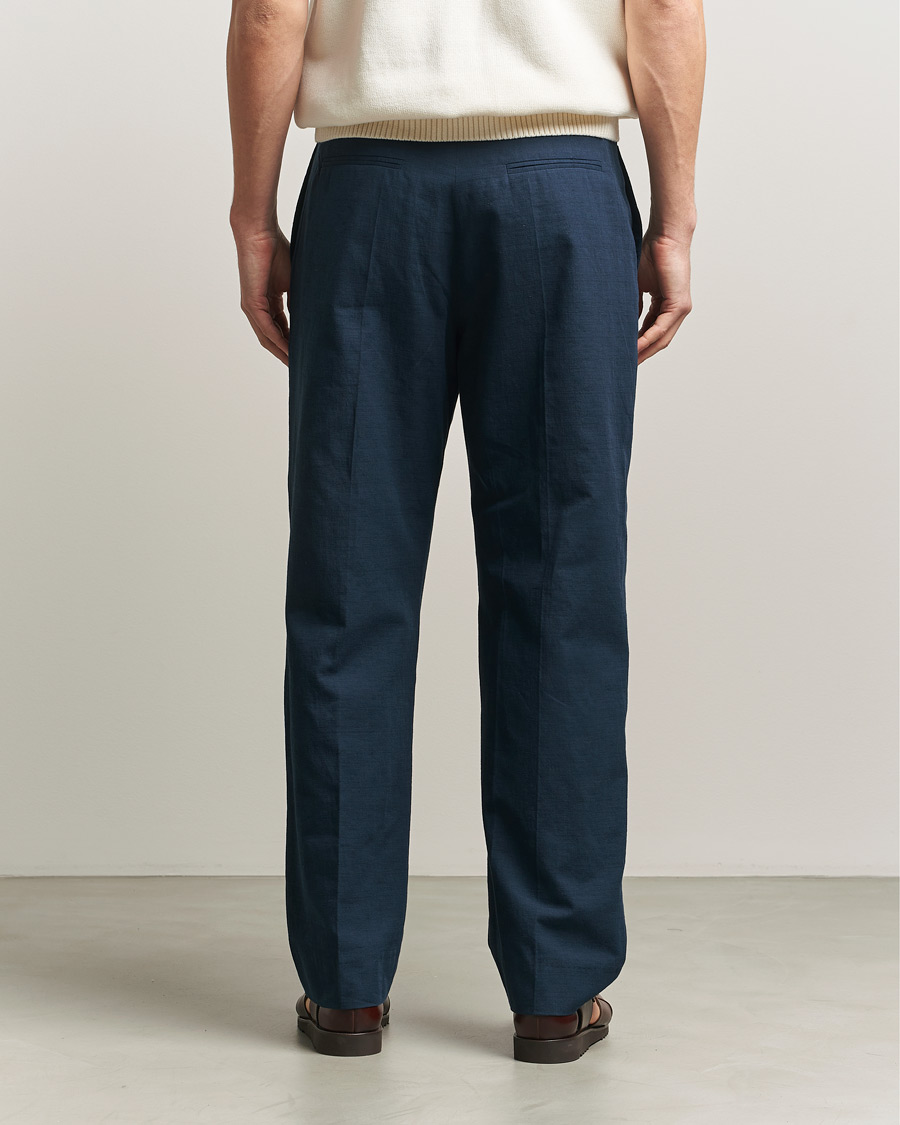 Herren | Hosen | Palmes | Pleated Cotton Trousers Navy
