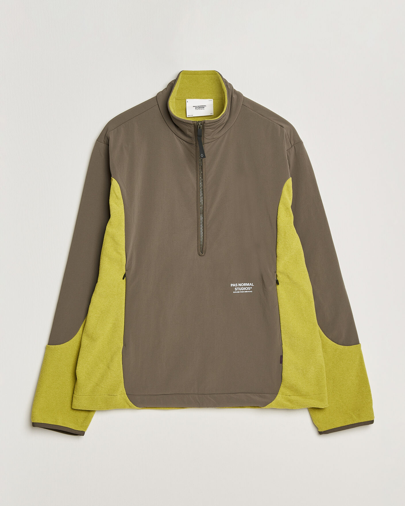 Herren | Pullover | Pas Normal Studios | Off Race Light Fleece Half Zip Moss Green
