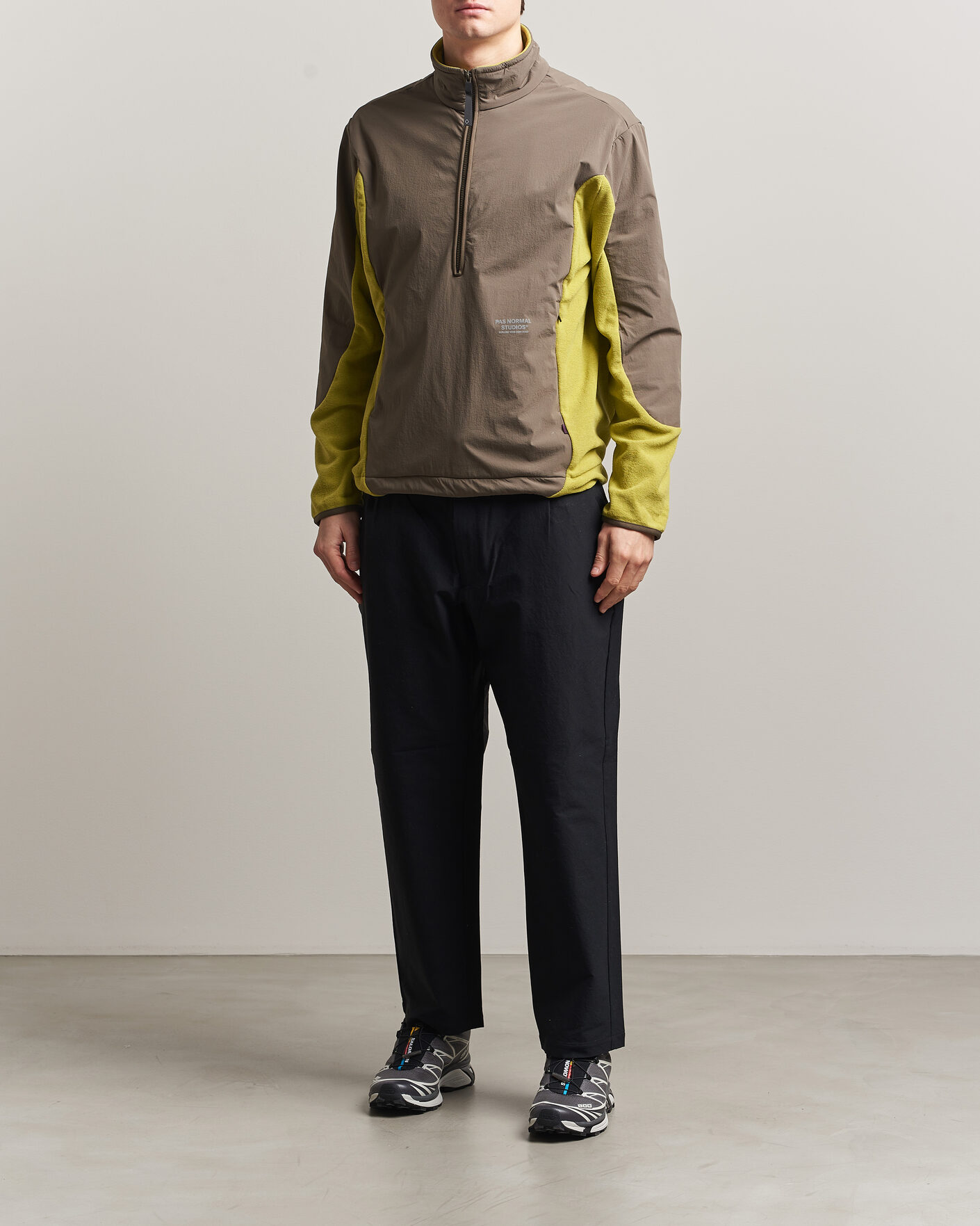 Herren | Pullover | Pas Normal Studios | Off Race Light Fleece Half Zip Moss Green
