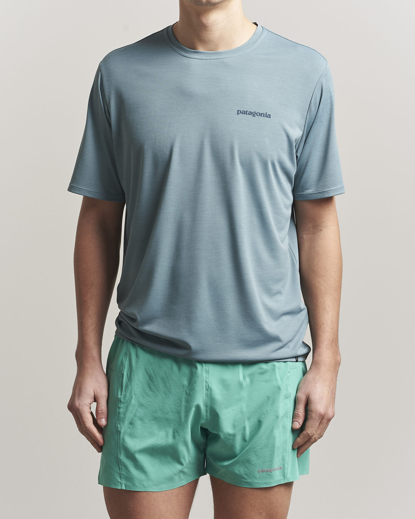 Herren | T-Shirts | Patagonia | Cap Cool Daily Logo T-Shirt Blue Sage