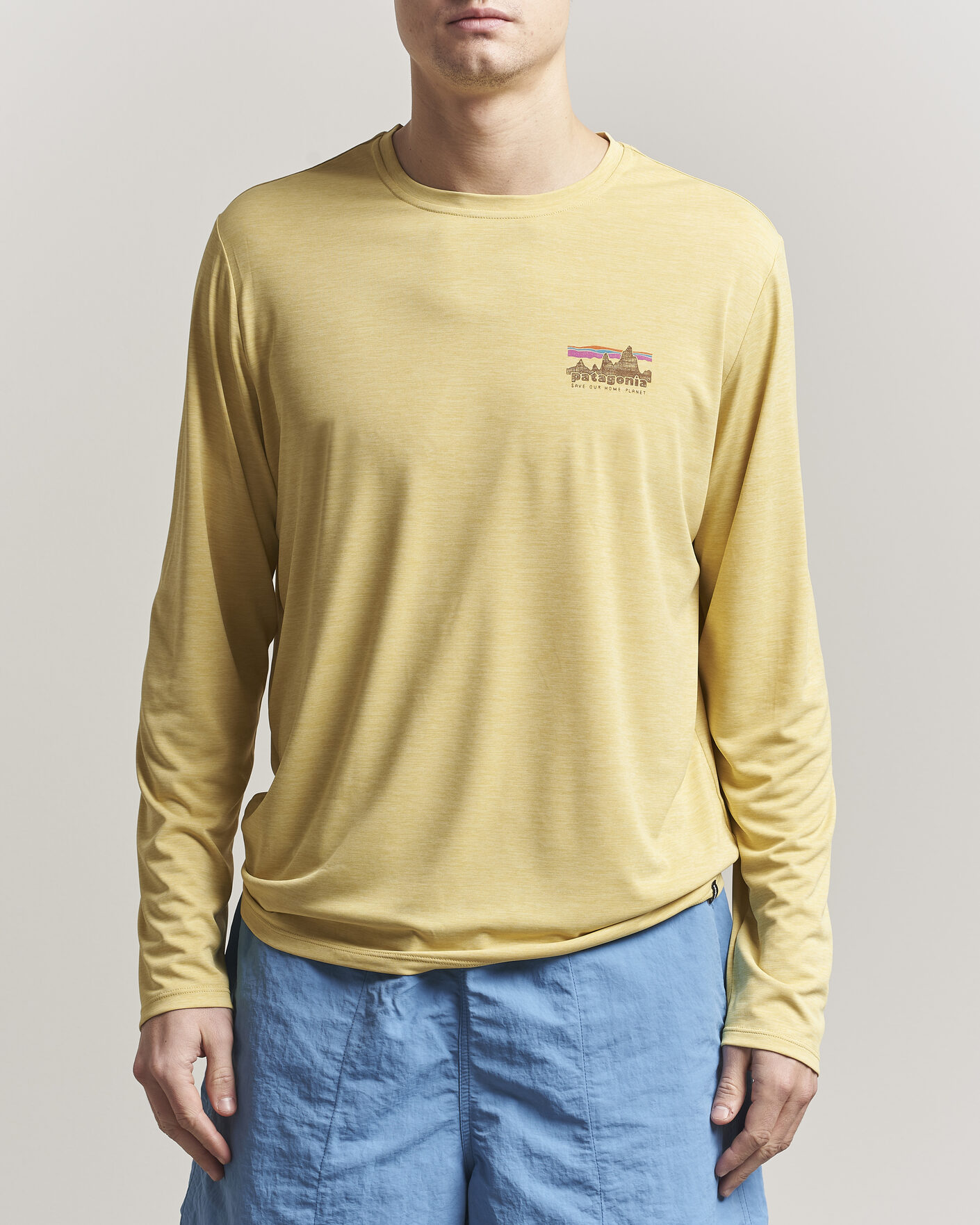 Herren | T-Shirts | Patagonia | 73 Skyline Cap Cool Daily Long Sleeve T-Shirt Yellow