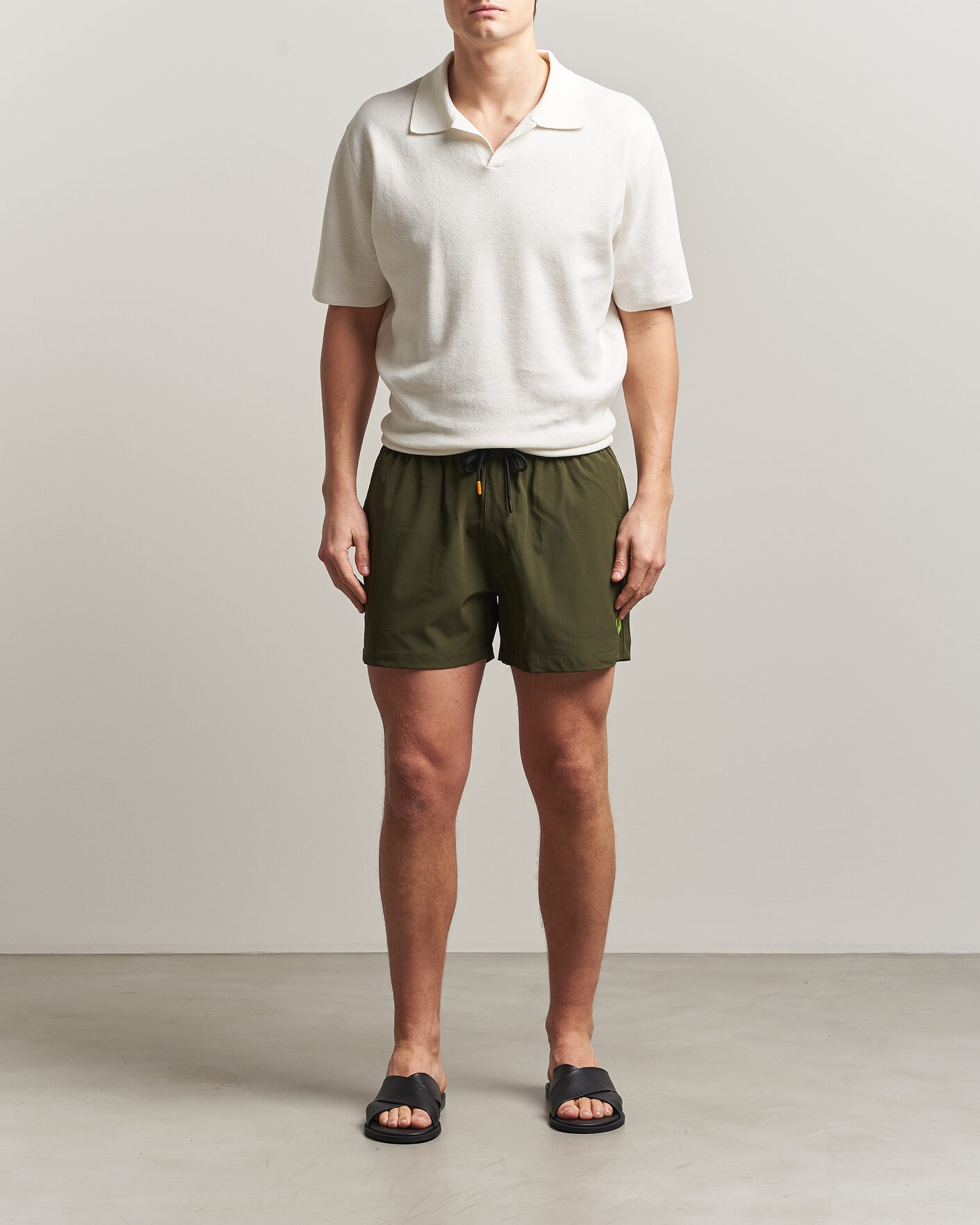Herren | Badehosen | Save The Duck | Plain Drawstring Swimshorts Snake Green