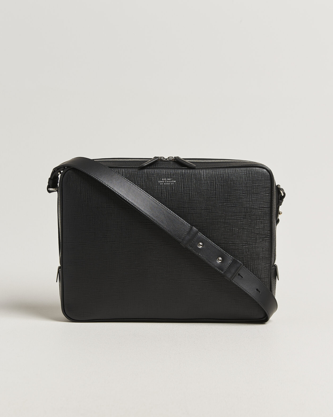 Herren | Taschen | Smythson | Panama Slim Messenger Bag Black