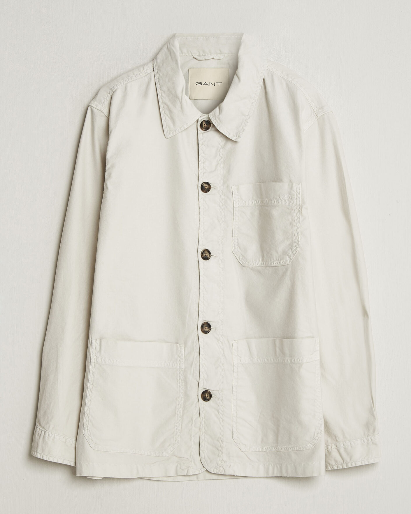 Herren | Hemden | Gant | Regular Fit Cotton/Linen Overshirt Sand