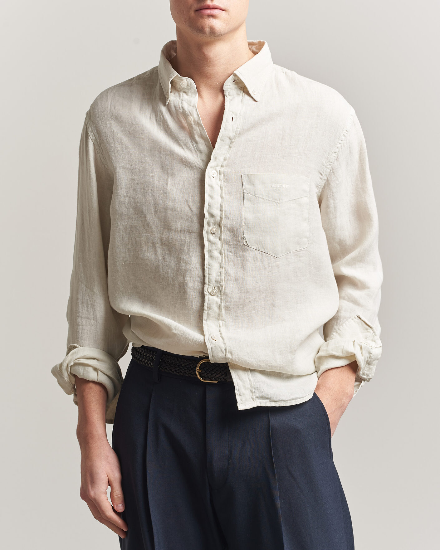 Herren | Hemden | Gant | Regular Fit Garment Dyed Linen Shirt Sand