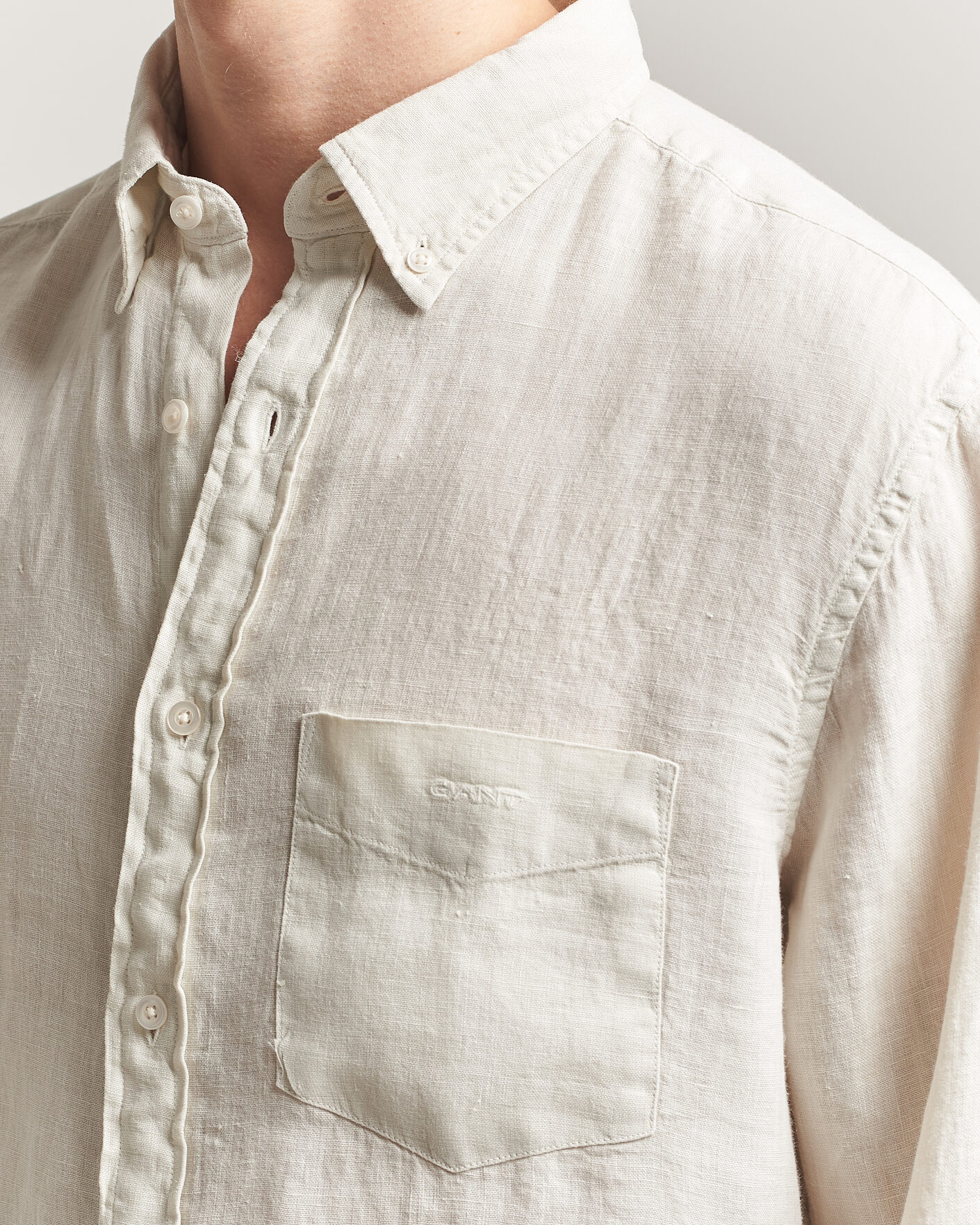 Herren | Hemden | Gant | Regular Fit Garment Dyed Linen Shirt Sand