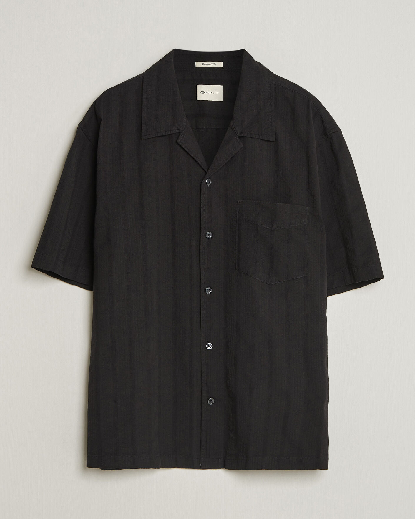 Herren | Hemden | Gant | Relaxed Fit Dobby Striped Camp Shirt Black