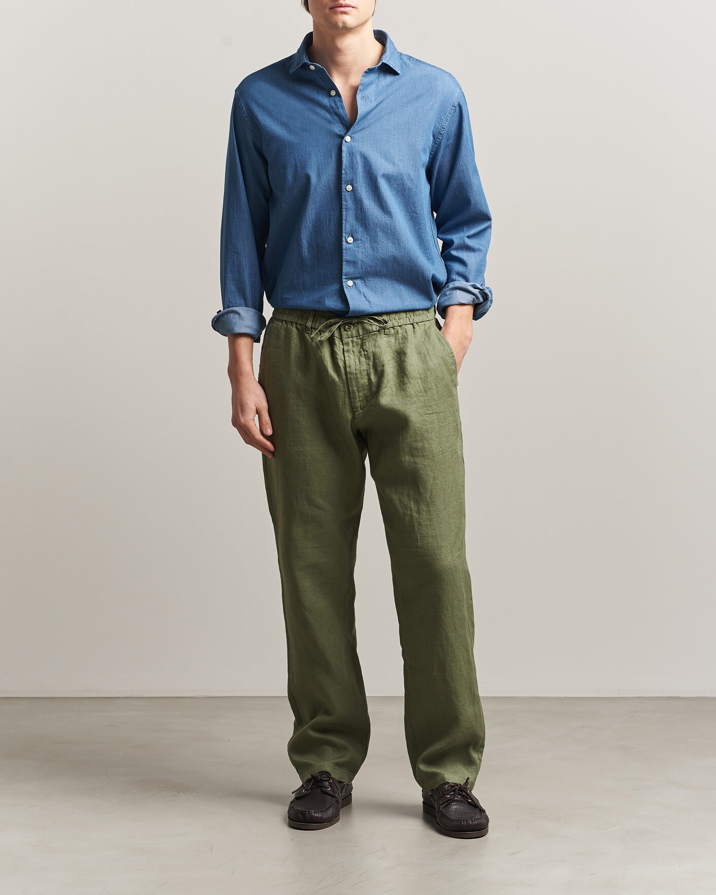 Herren | Hemden | Gant | Regular Fit Indigo Twill Shirt Semi Light Blue
