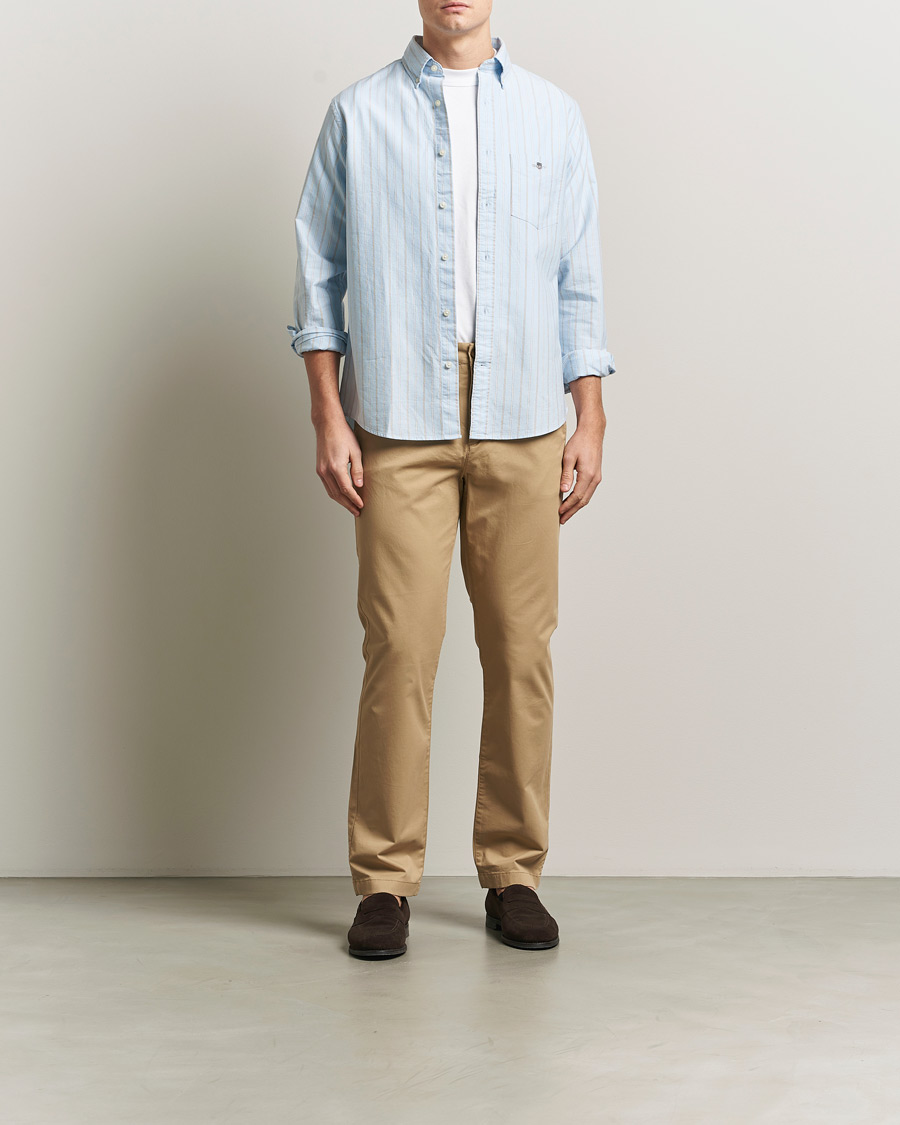 Herren | Hemden | Gant | Regluar Fit Clsasic Oxford Striped Shirt Sky Blue